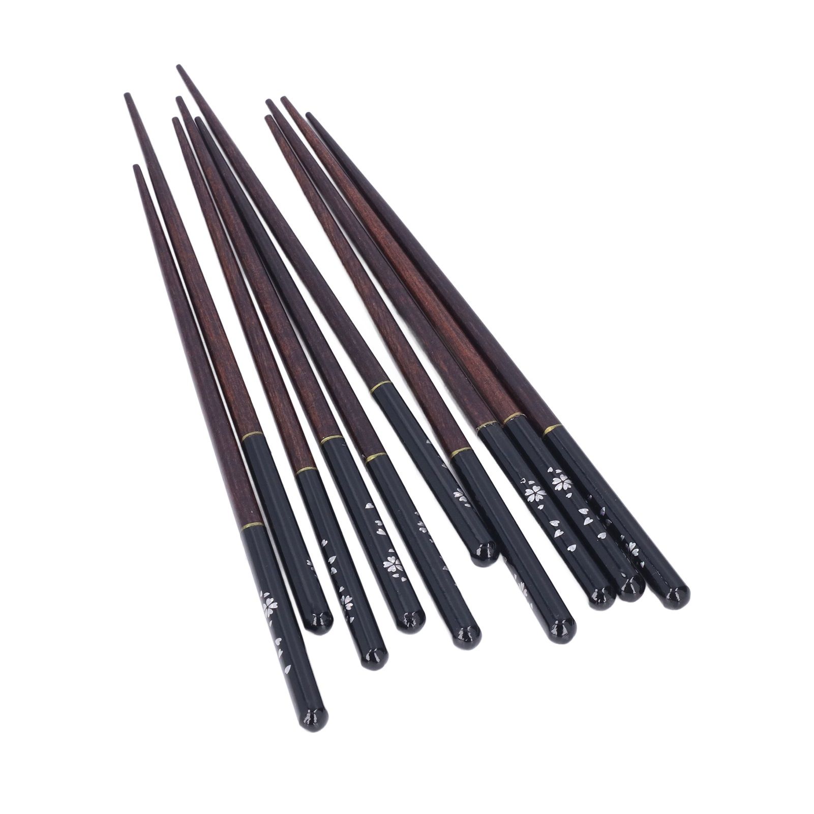 5 Pairs Chopsticks Phoebe Zhennan Printing Reusable 23cm/9.1in Long Safe for Japanese Style Box TablewareBlack - Image 4
