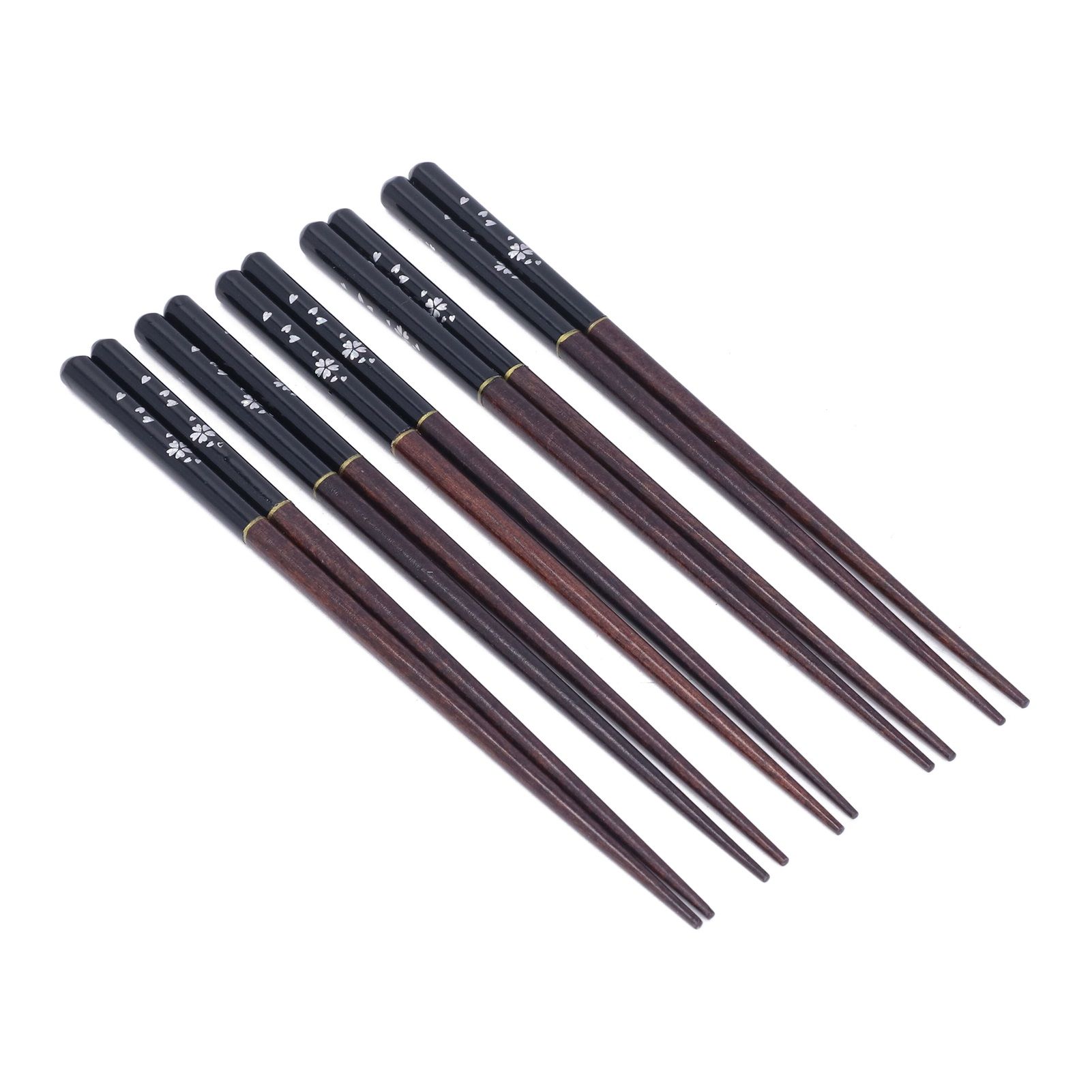 5 Pairs Chopsticks Phoebe Zhennan Printing Reusable 23cm/9.1in Long Safe for Japanese Style Box TablewareBlack - Image 5