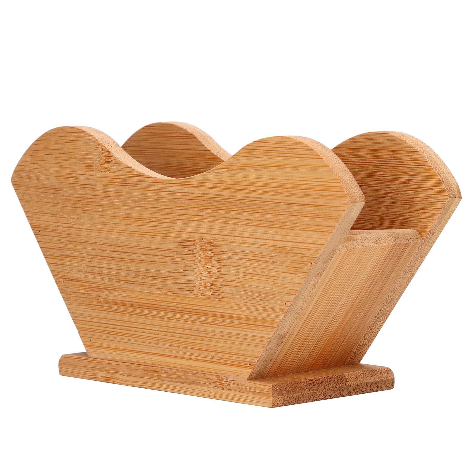 Coffee Filter Paper Holder Bamboo Countertop Reusable V Shape Tissue Dispenser for Home - Image 4