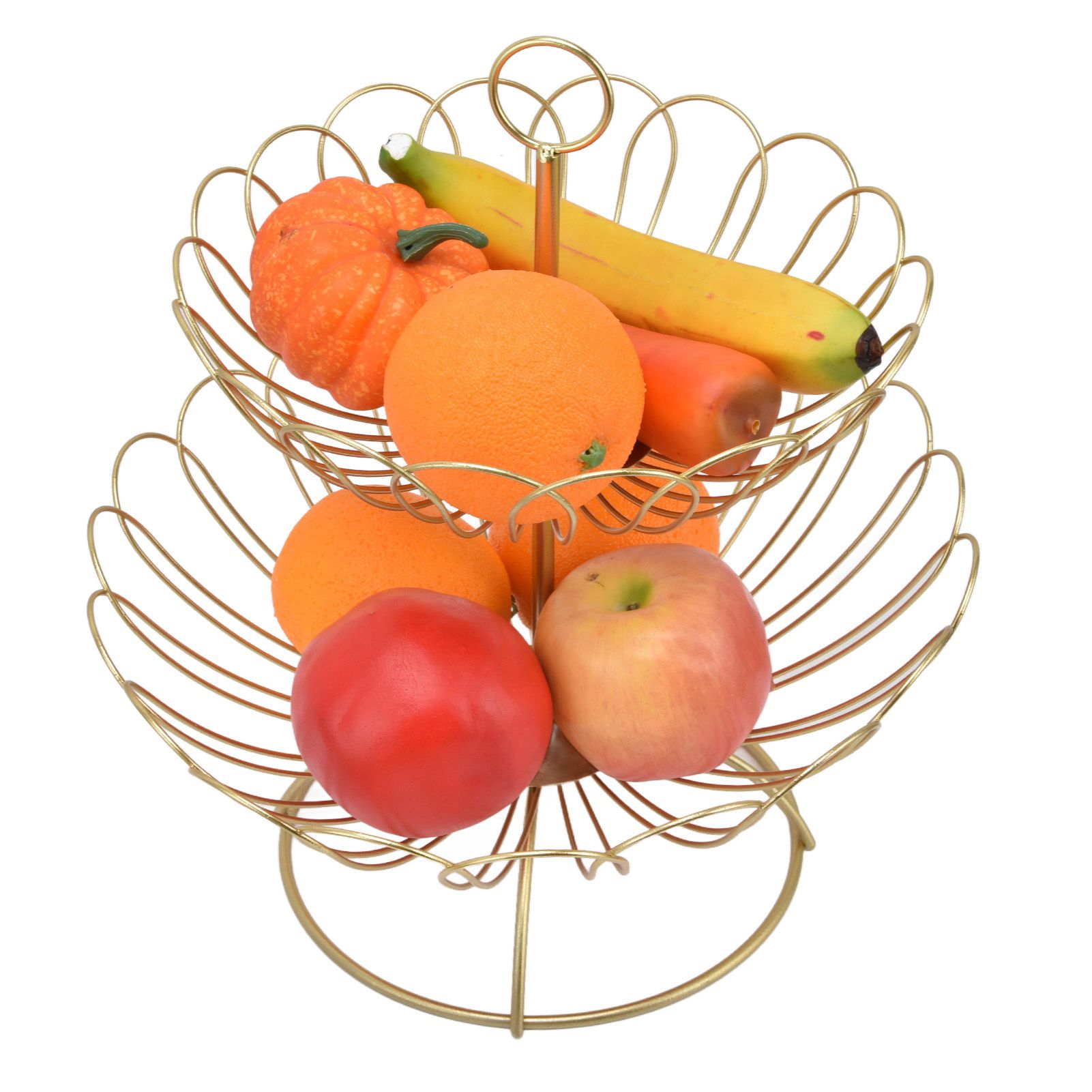 2 Tier Fruit Bowl Modern Nordic Design Geometric Detachable Gold Fruit Basket for Home Decoration - Image 5