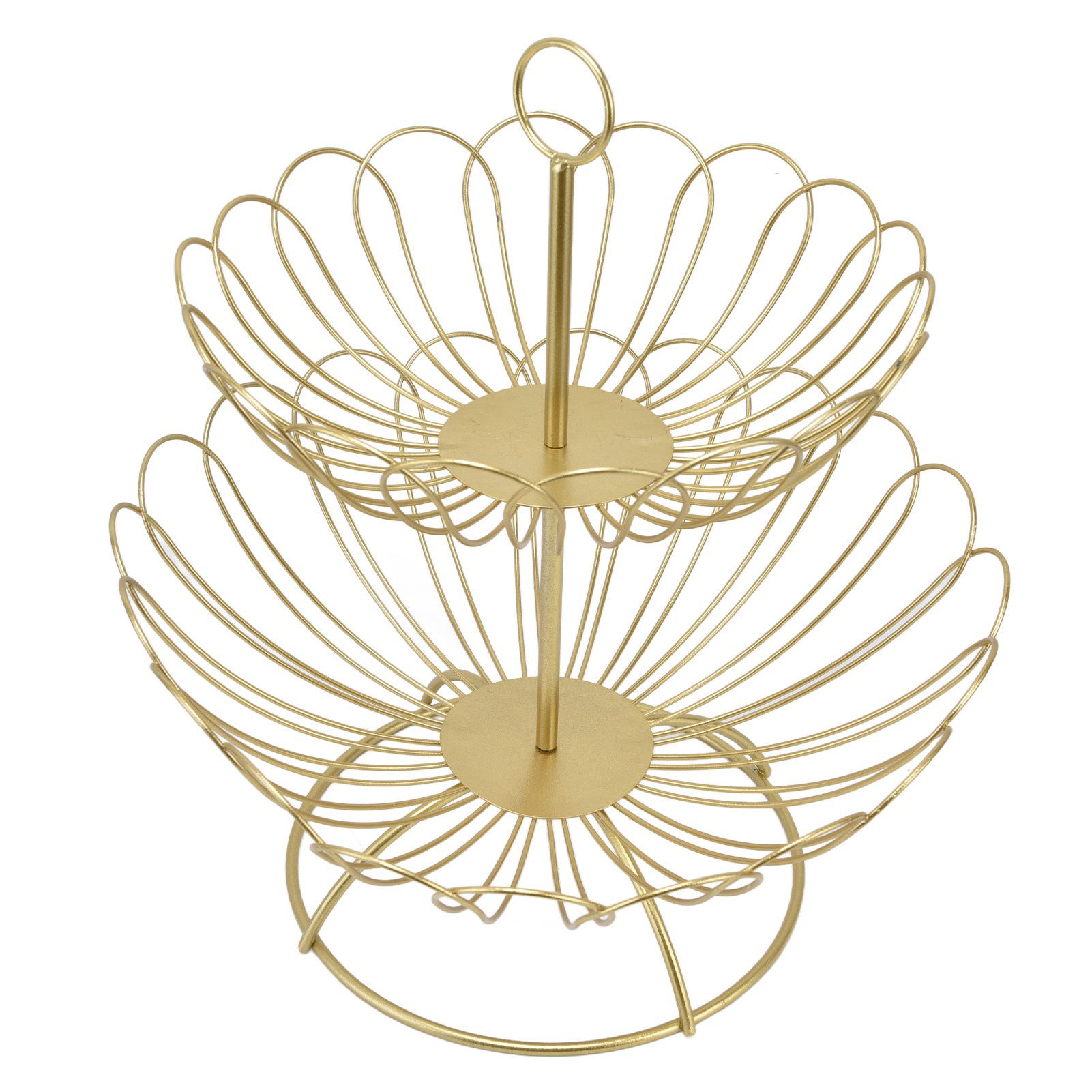 2 Tier Fruit Bowl Modern Nordic Design Geometric Detachable Gold Fruit Basket for Home Decoration - Image 7