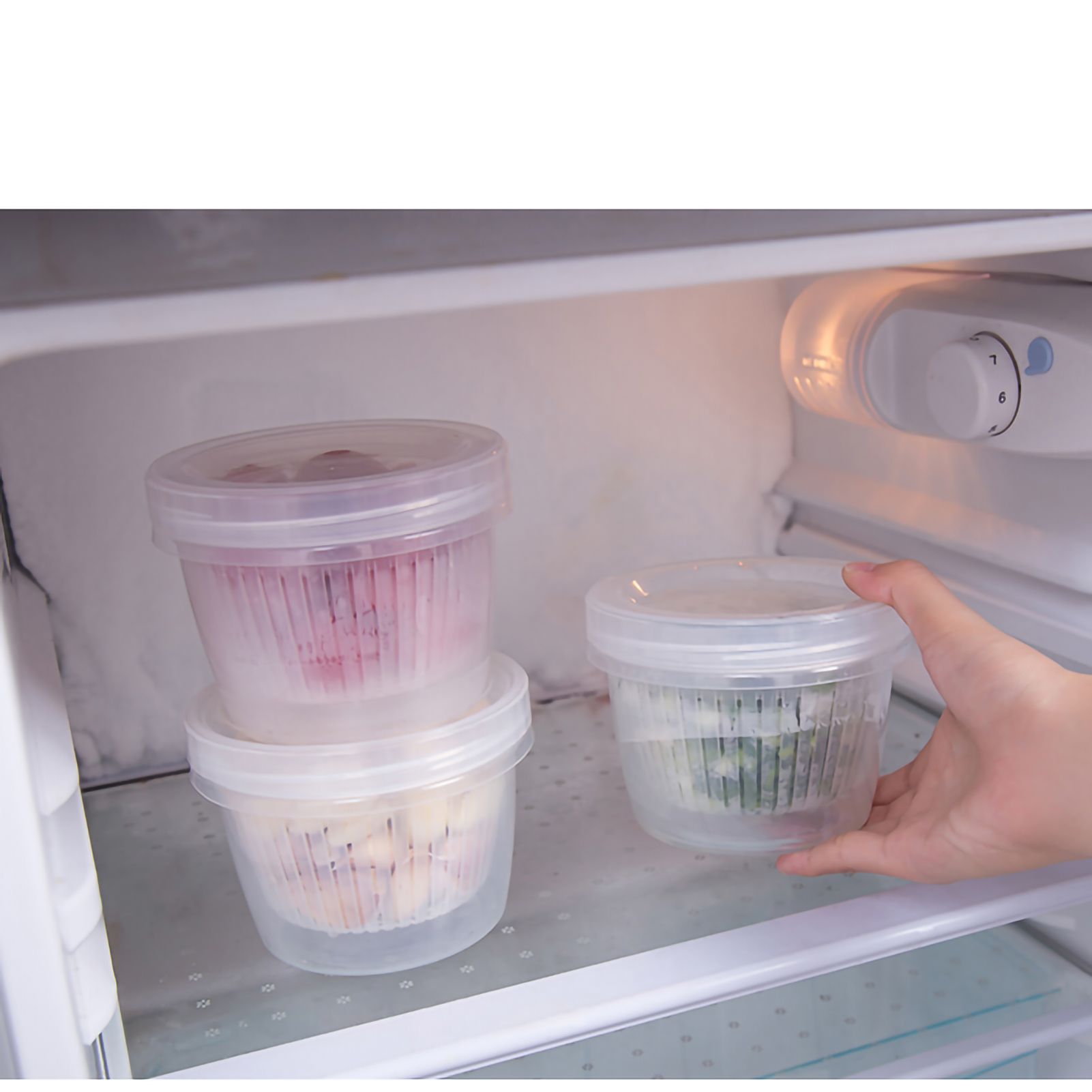 Kitchen Storage Containers Small Drain Basket Kitchen Drain Sealed Box Refrigerator Organizer Containers with Lid - Image 4