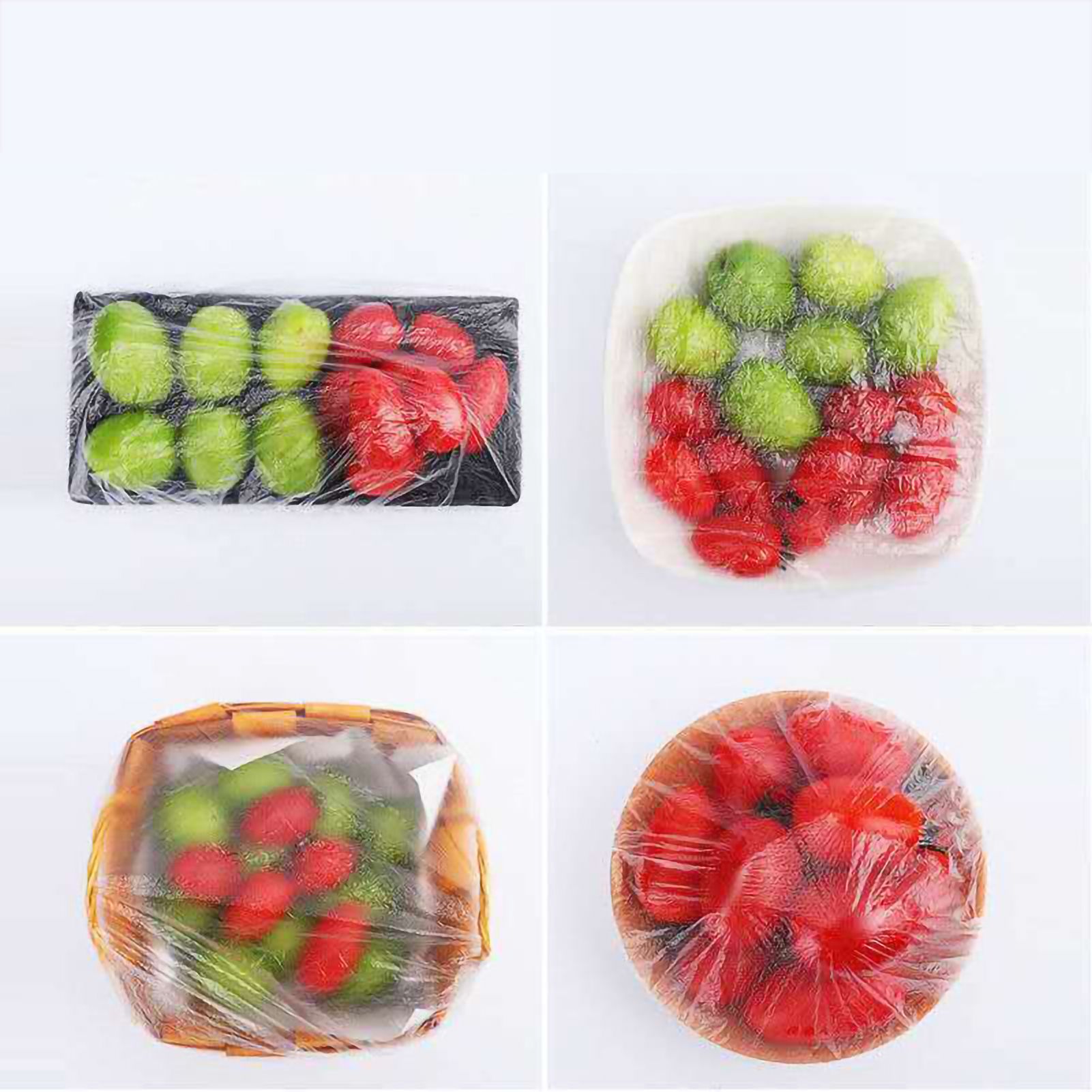 100PCS Disposable Food Storage Cover Elastic Food Wraps Harmless Transparent Wrap Food Cover for Household - Image 2