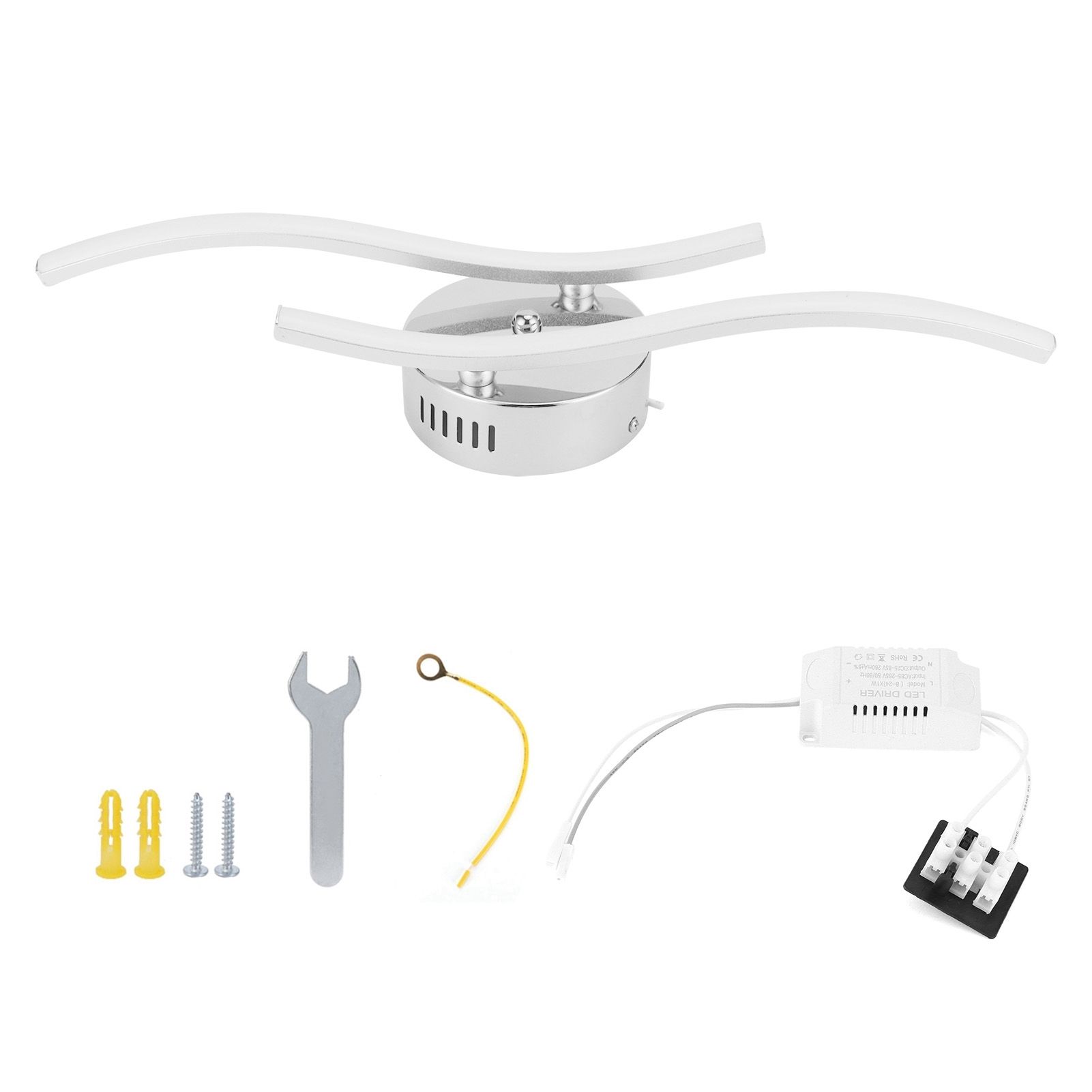 LED Ceiling Light Wavy Ceiling Lamp for Living Room Bedroom Kitchen Decor AC85‑265V Warm Light - Image 1