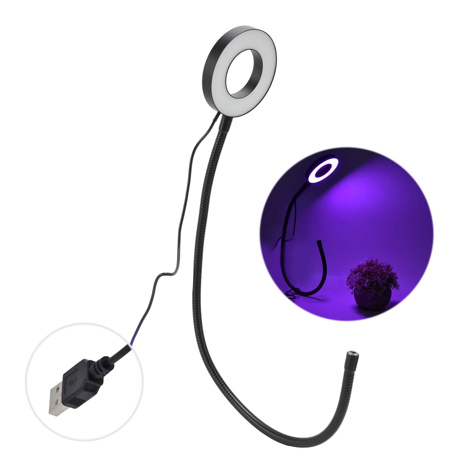 LED Plant Growth Light Full Spectrum Adjustable USB Powered Growth Lamp for Indoor 5V - Image 1
