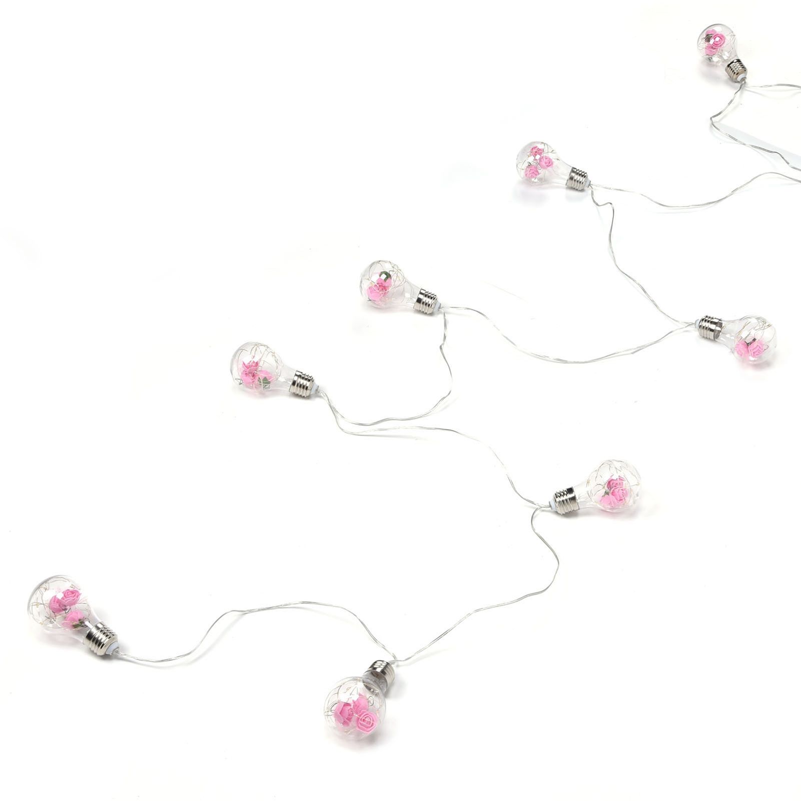 Light String 100LEDs Copper Wire Light String Artificial Rose E27 Bulb Children's Room Bedroom Decorative Lamp - Image 6