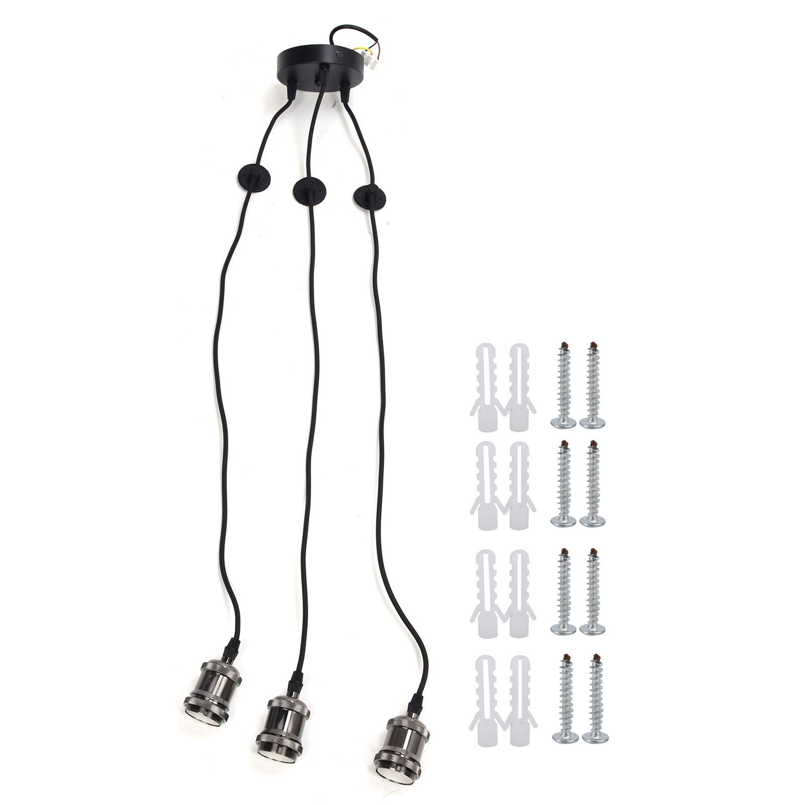 3 Arms Chandelier Lamp Holder Metal Retro Decoration Ceiling Light Socket for Home Dining Hall Bars - Image 1