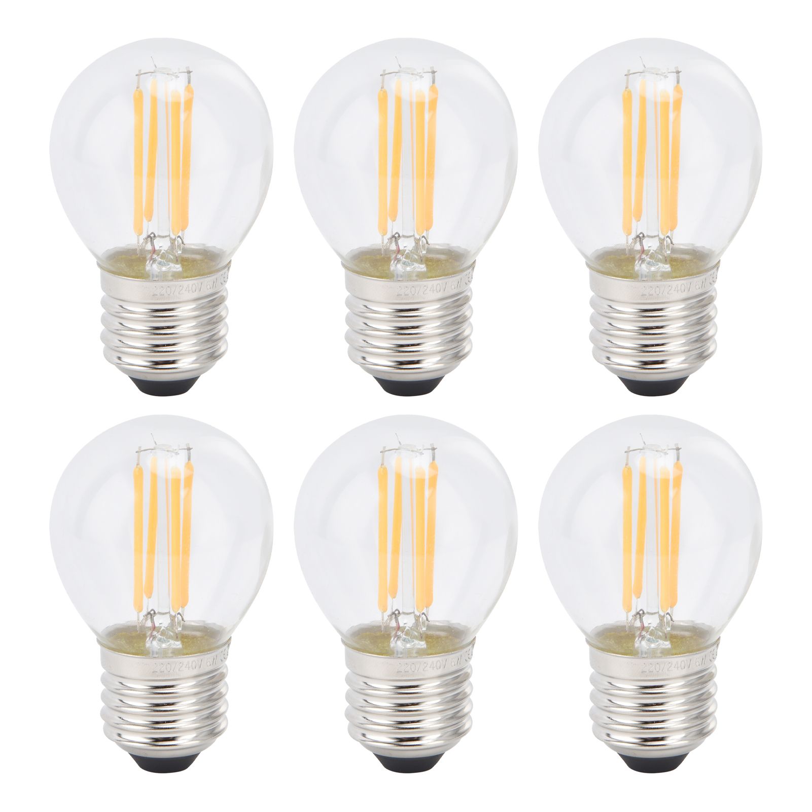 6PCS G45 E27 LED Light Bulb Transparent Glass Bulb Vintage Filament Lamp Warm Light 6W 220V - Image 1