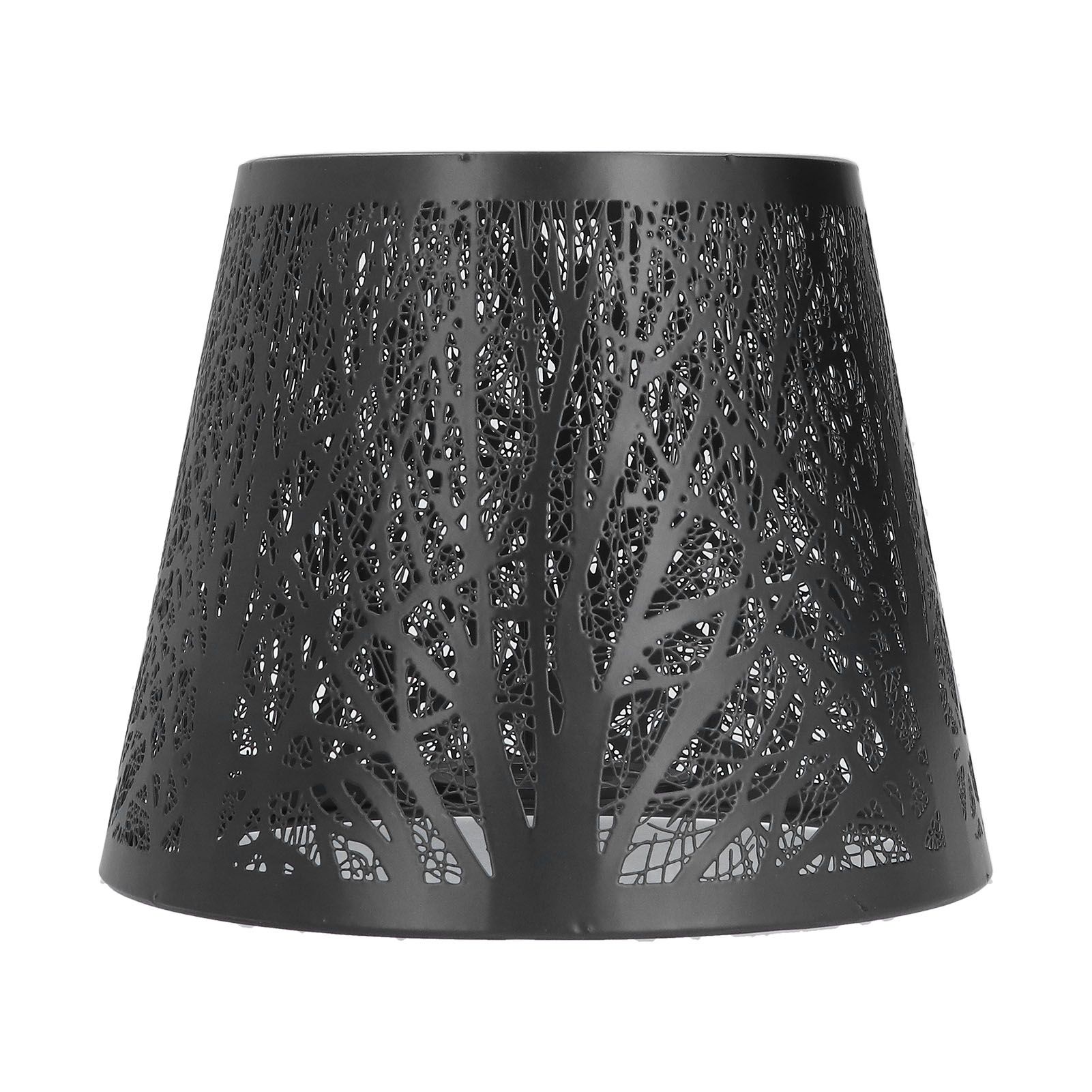 Wrought Iron Lampshade Carved Forest Tree Shaped E27 Mini Lamp Shade for Table Lamp Bedroom Bedside DecorBlack - Image 3