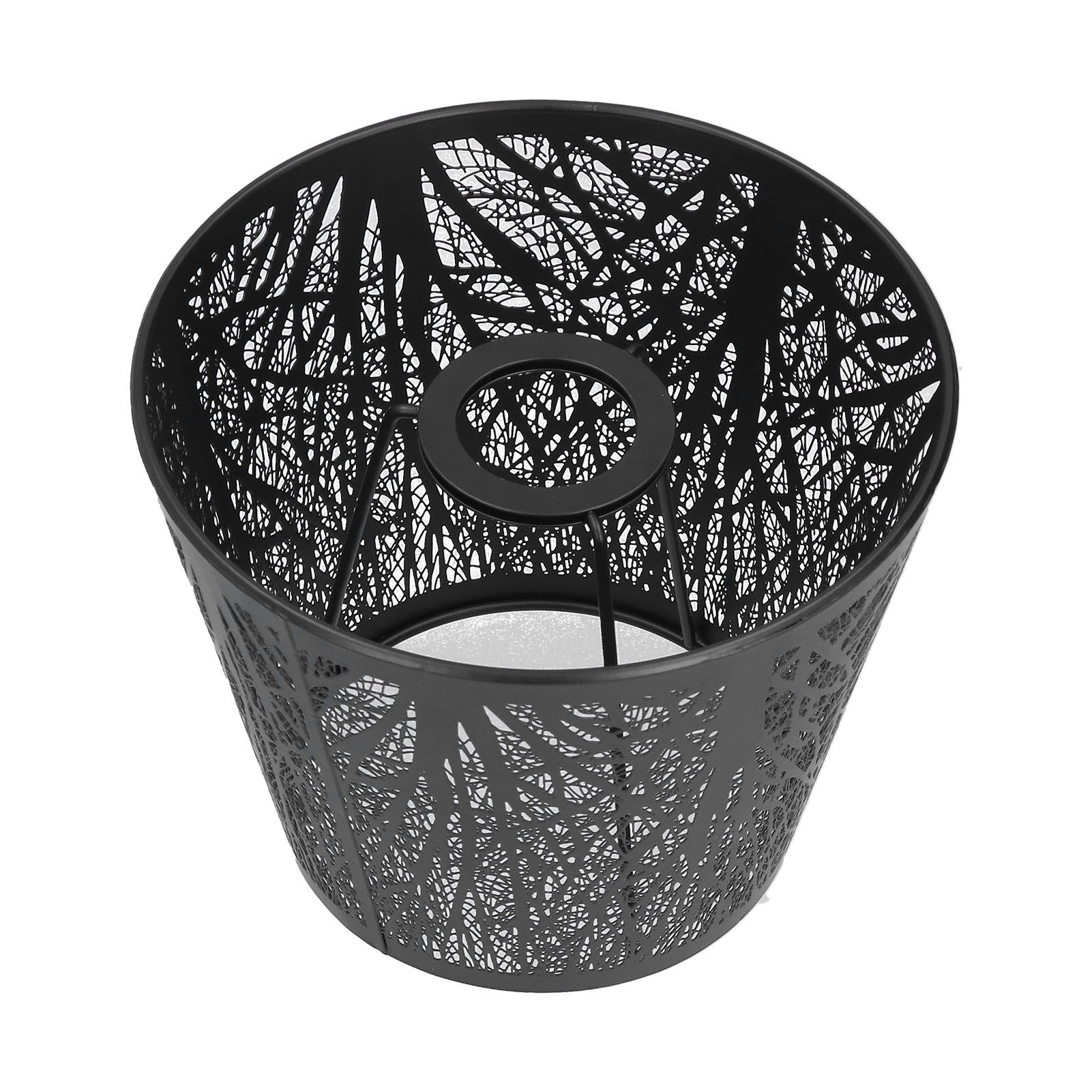 Wrought Iron Lampshade Carved Forest Tree Shaped E27 Mini Lamp Shade for Table Lamp Bedroom Bedside DecorBlack - Image 5