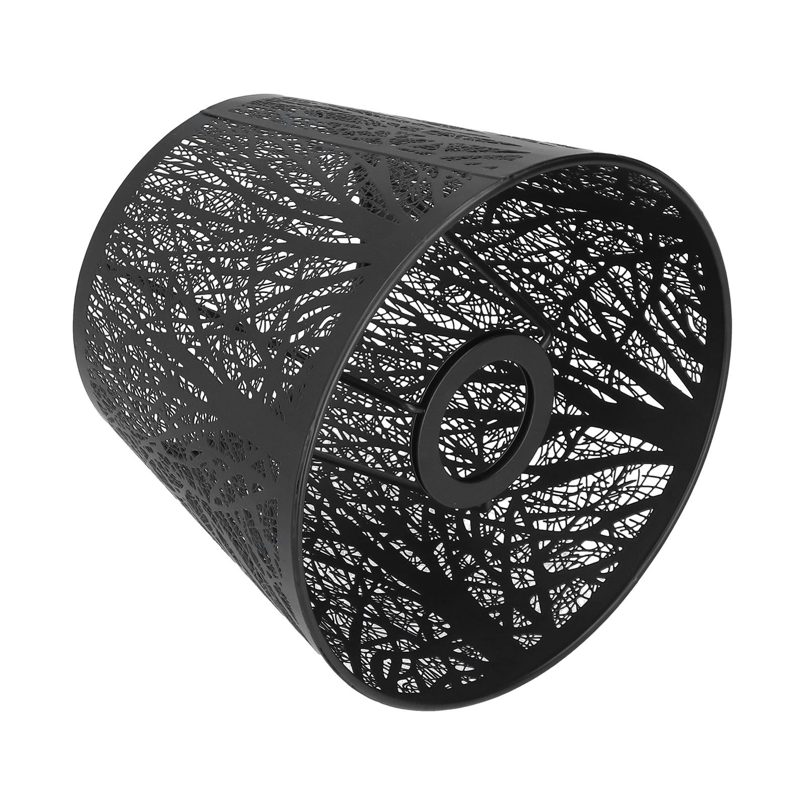 Wrought Iron Lampshade Carved Forest Tree Shaped E27 Mini Lamp Shade for Table Lamp Bedroom Bedside DecorBlack - Image 8