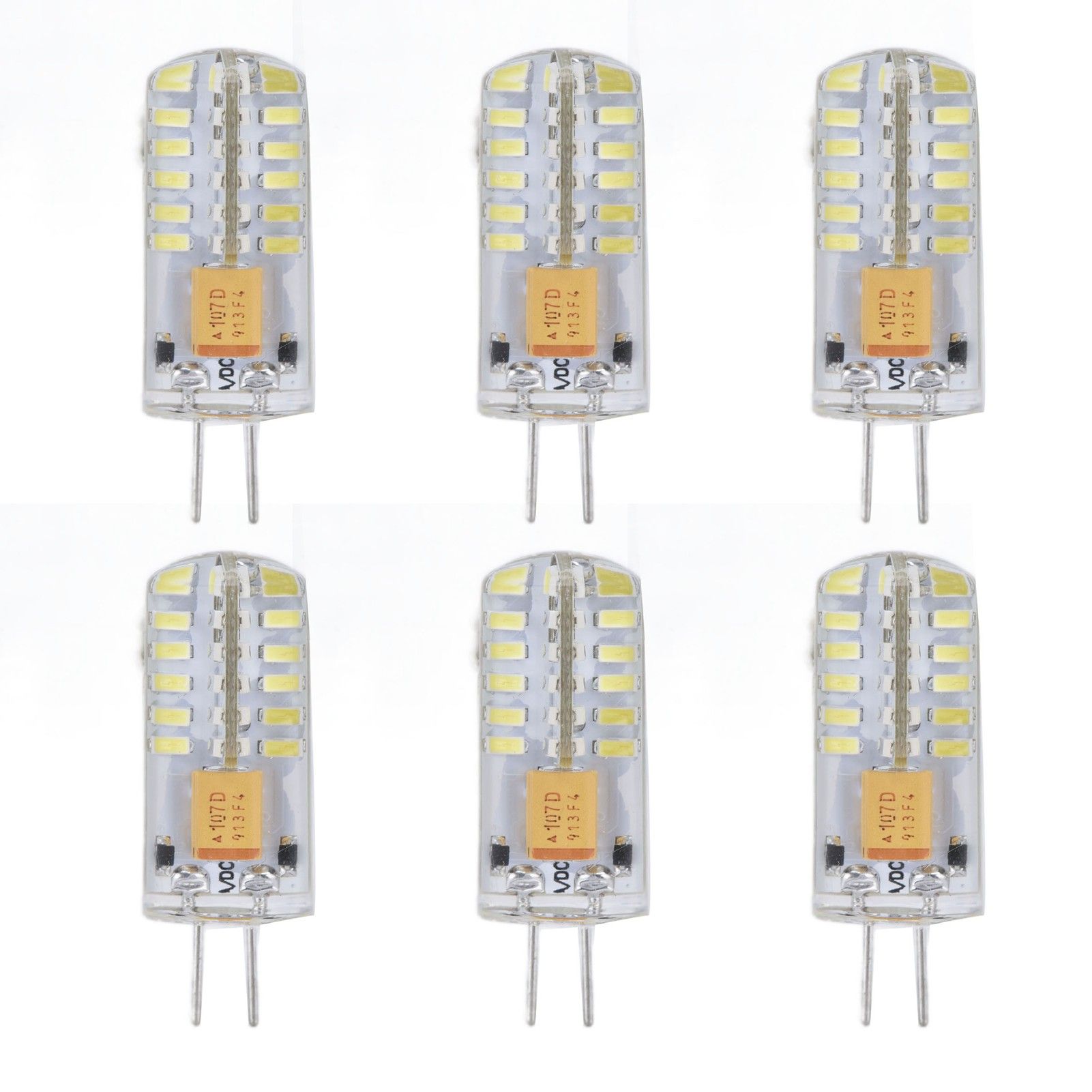 6Pcs LED Bulb Easy Install Light Transmission Uniform Light Output Color Bulb for Party Home 12VPure White - Image 1