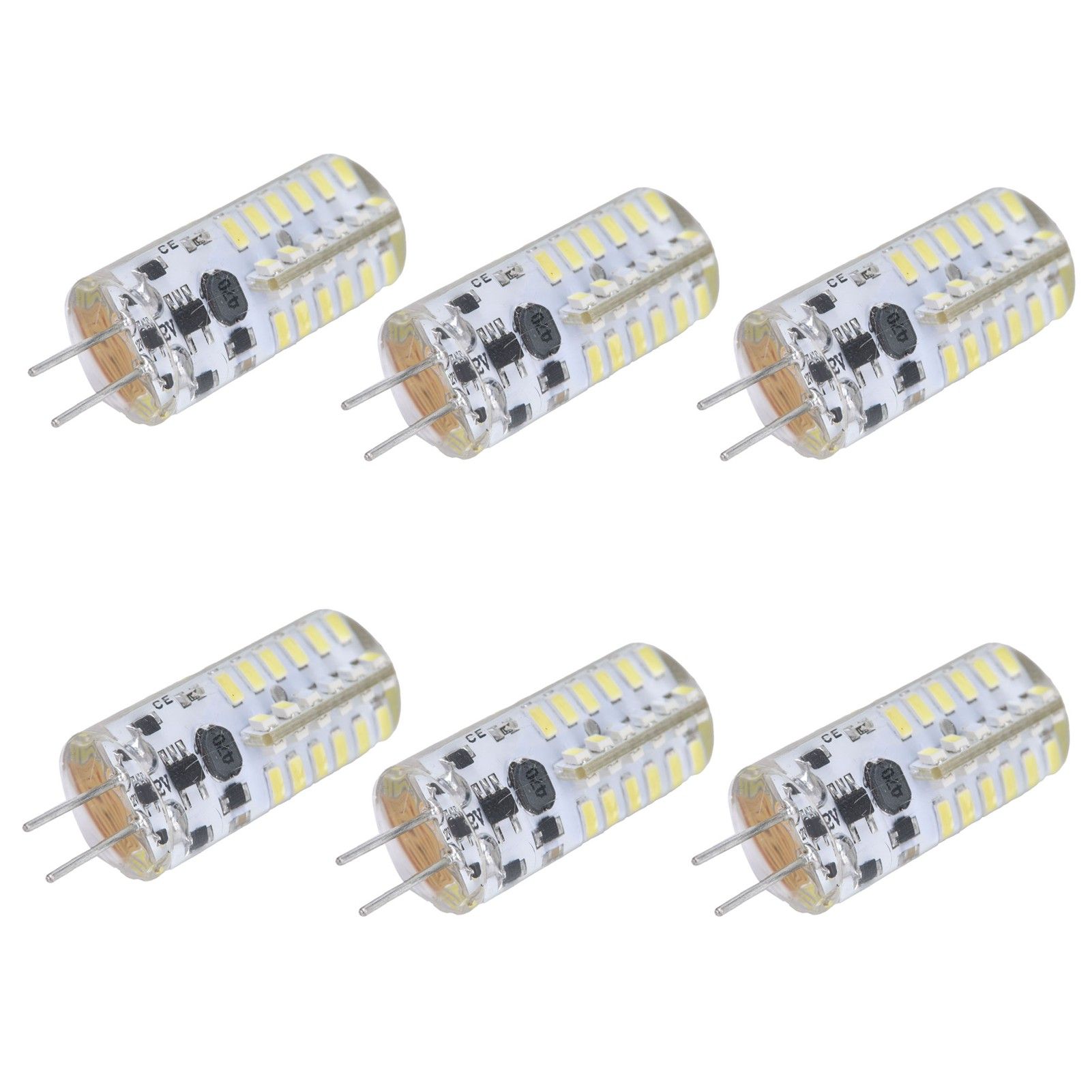 6Pcs LED Bulb Easy Install Light Transmission Uniform Light Output Color Bulb for Party Home 12VPure White - Image 2
