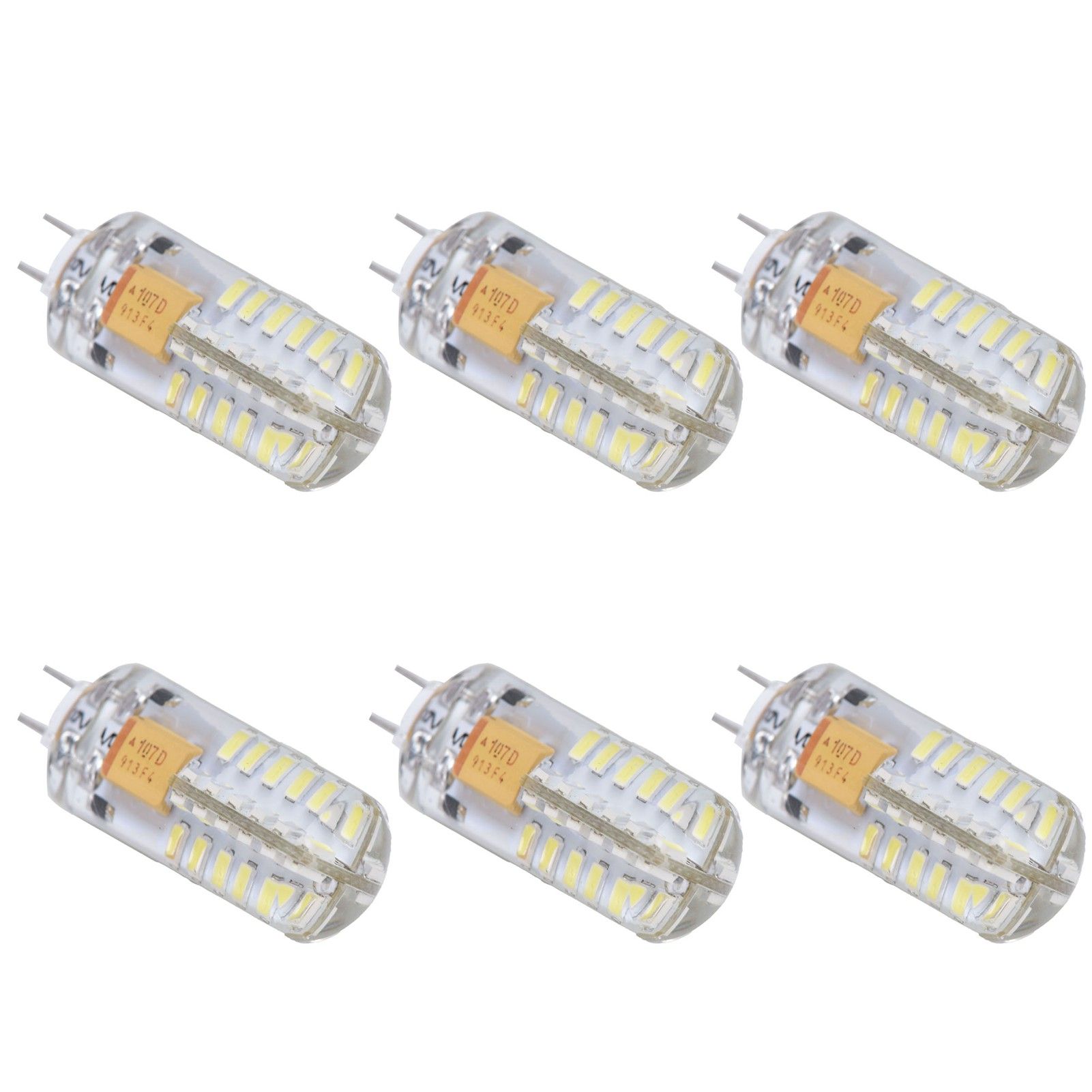 6Pcs LED Bulb Easy Install Light Transmission Uniform Light Output Color Bulb for Party Home 12VPure White - Image 3