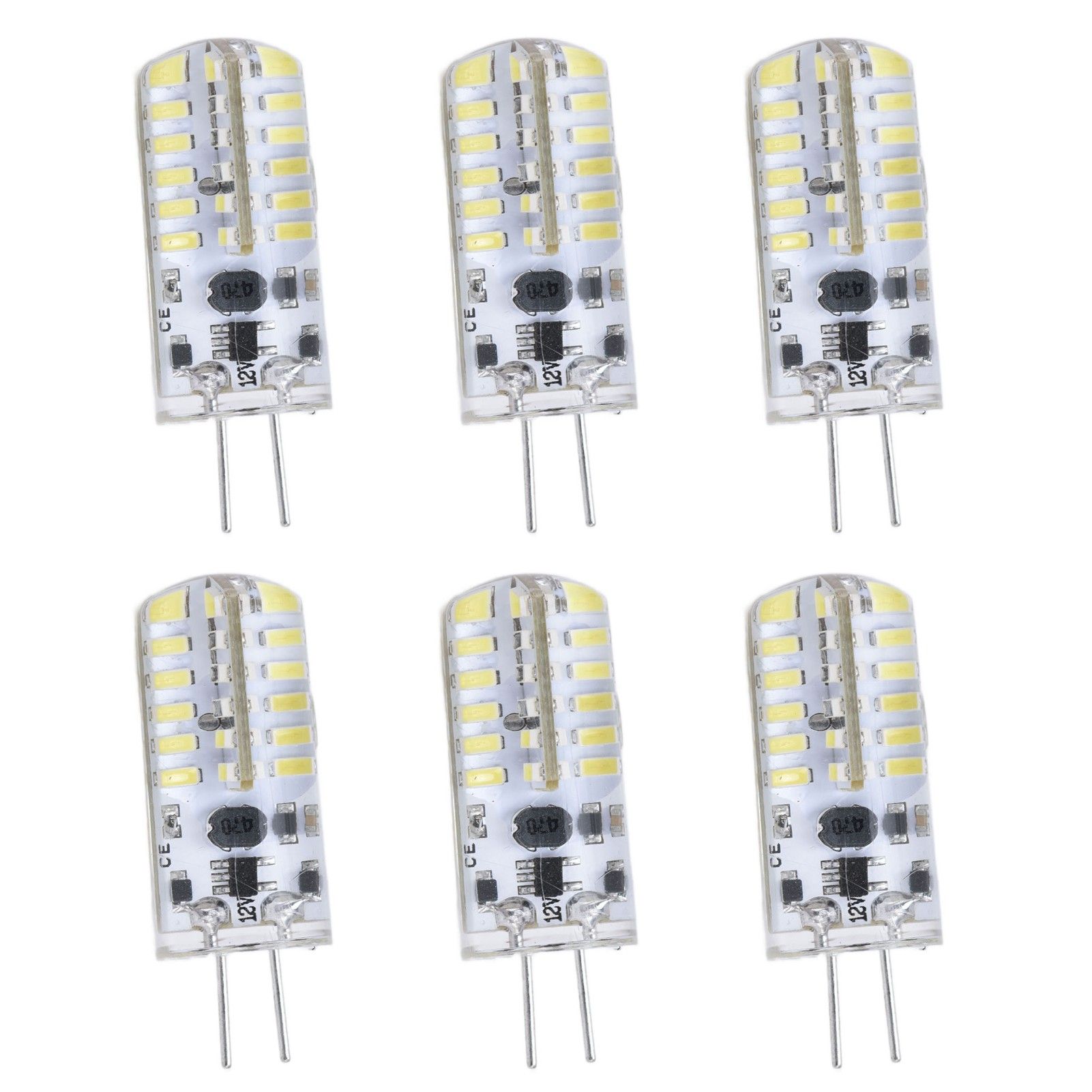 6Pcs LED Bulb Easy Install Light Transmission Uniform Light Output Color Bulb for Party Home 12VPure White - Image 8