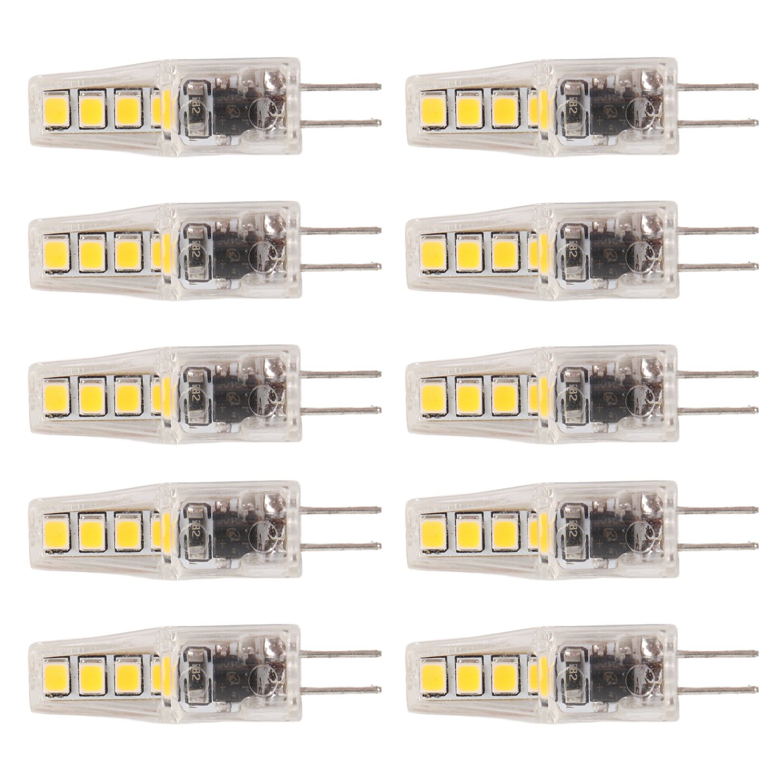 10Pcs G4 8LED Light 2835 Lamp Chips 2W 360 Angle PC Lamp Bulb for Home Office 220VWarm Light - Image 3