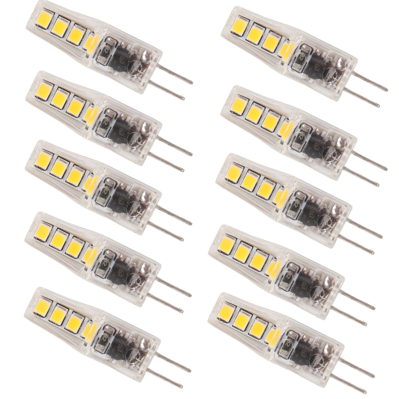 10Pcs G4 8LED Light 2835 Lamp Chips 2W 360 Angle PC Lamp Bulb for Home Office 220VWarm Light - Image 4