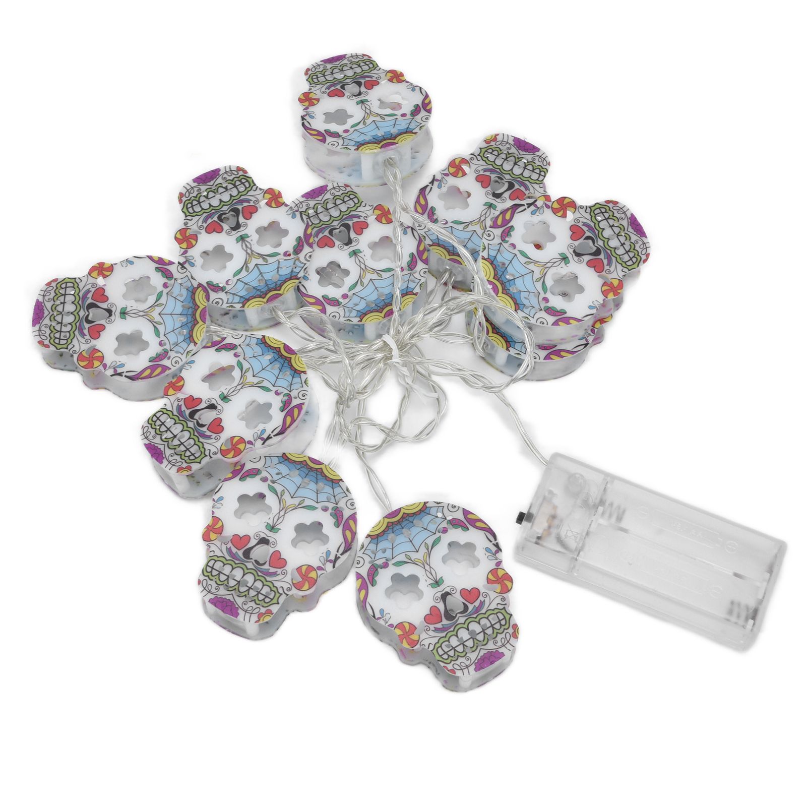 10LED Skull String Lights Halloween String Lights for Festival Party Holiday Decoration Battery Operated - Image 2