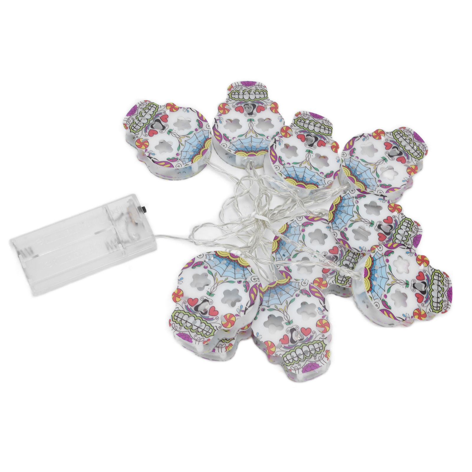 10LED Skull String Lights Halloween String Lights for Festival Party Holiday Decoration Battery Operated - Image 3