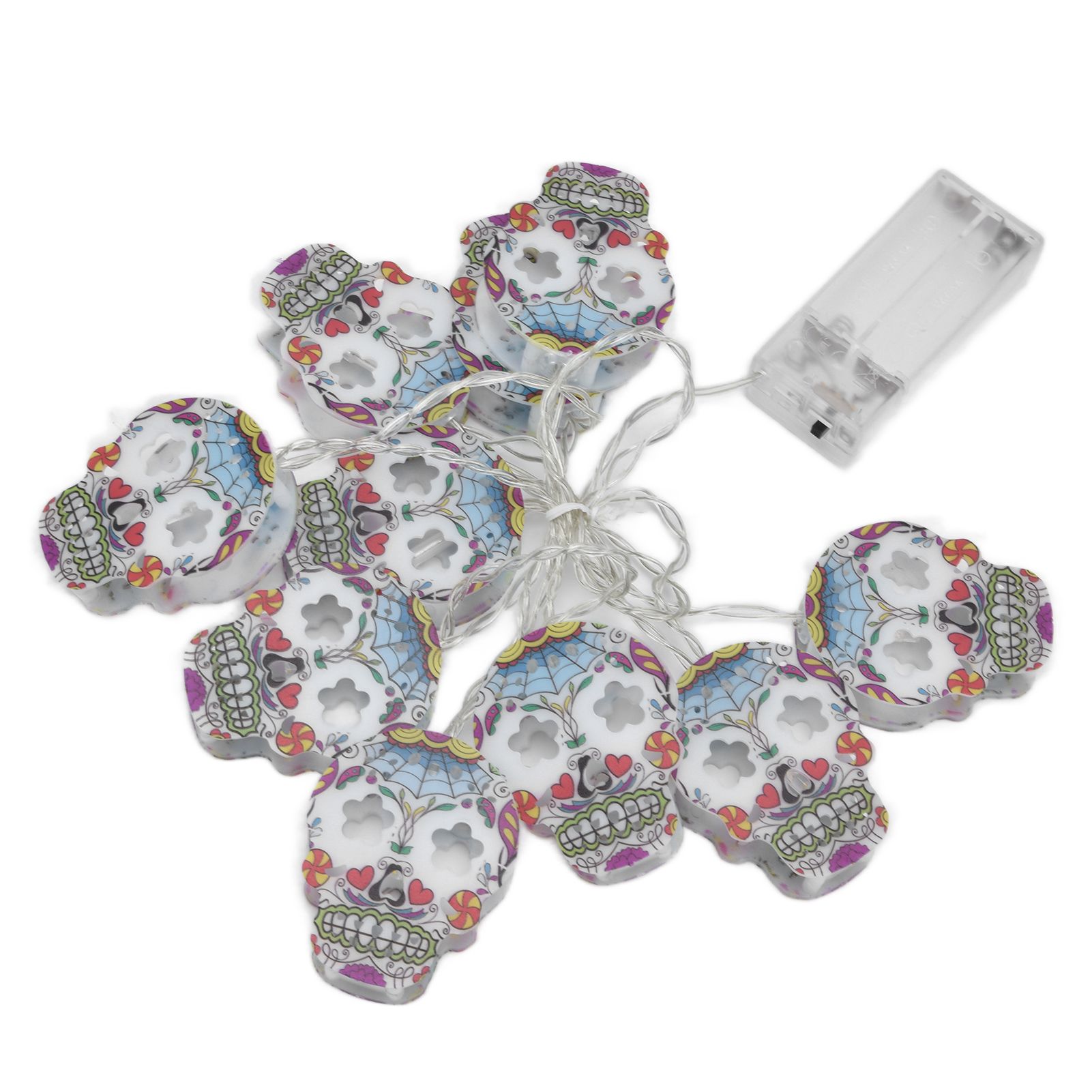 10LED Skull String Lights Halloween String Lights for Festival Party Holiday Decoration Battery Operated - Image 5