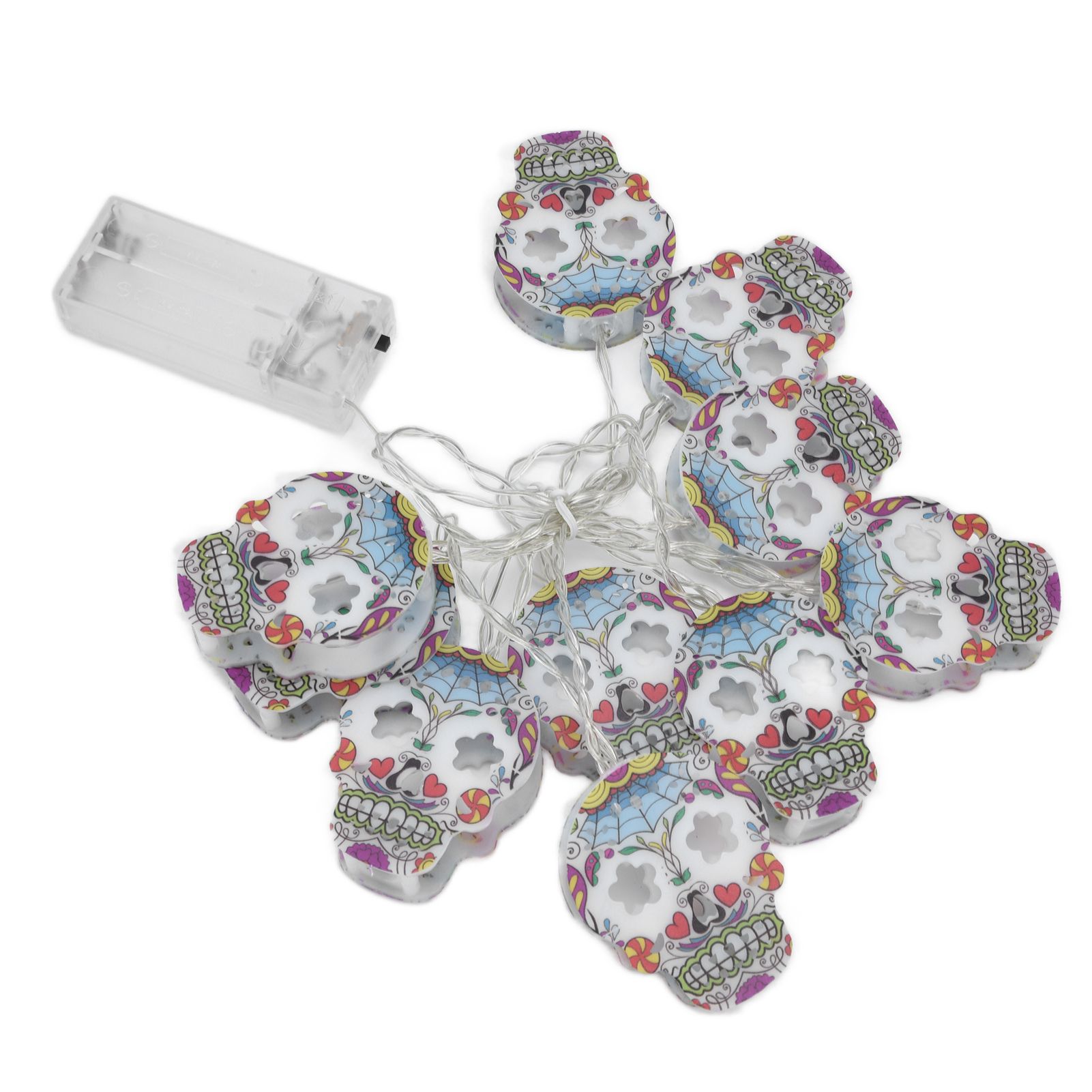 10LED Skull String Lights Halloween String Lights for Festival Party Holiday Decoration Battery Operated - Image 6