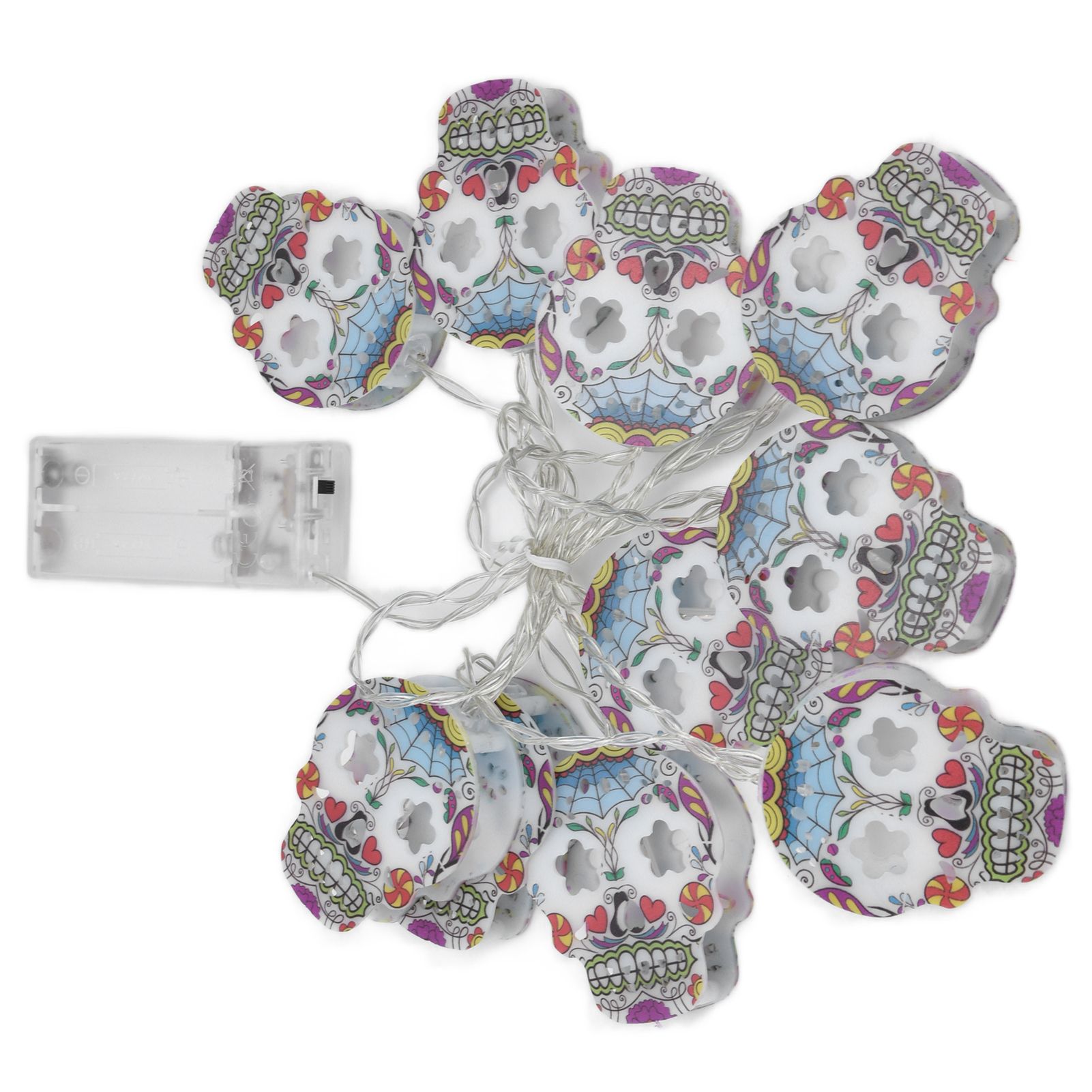 10LED Skull String Lights Halloween String Lights for Festival Party Holiday Decoration Battery Operated - Image 8