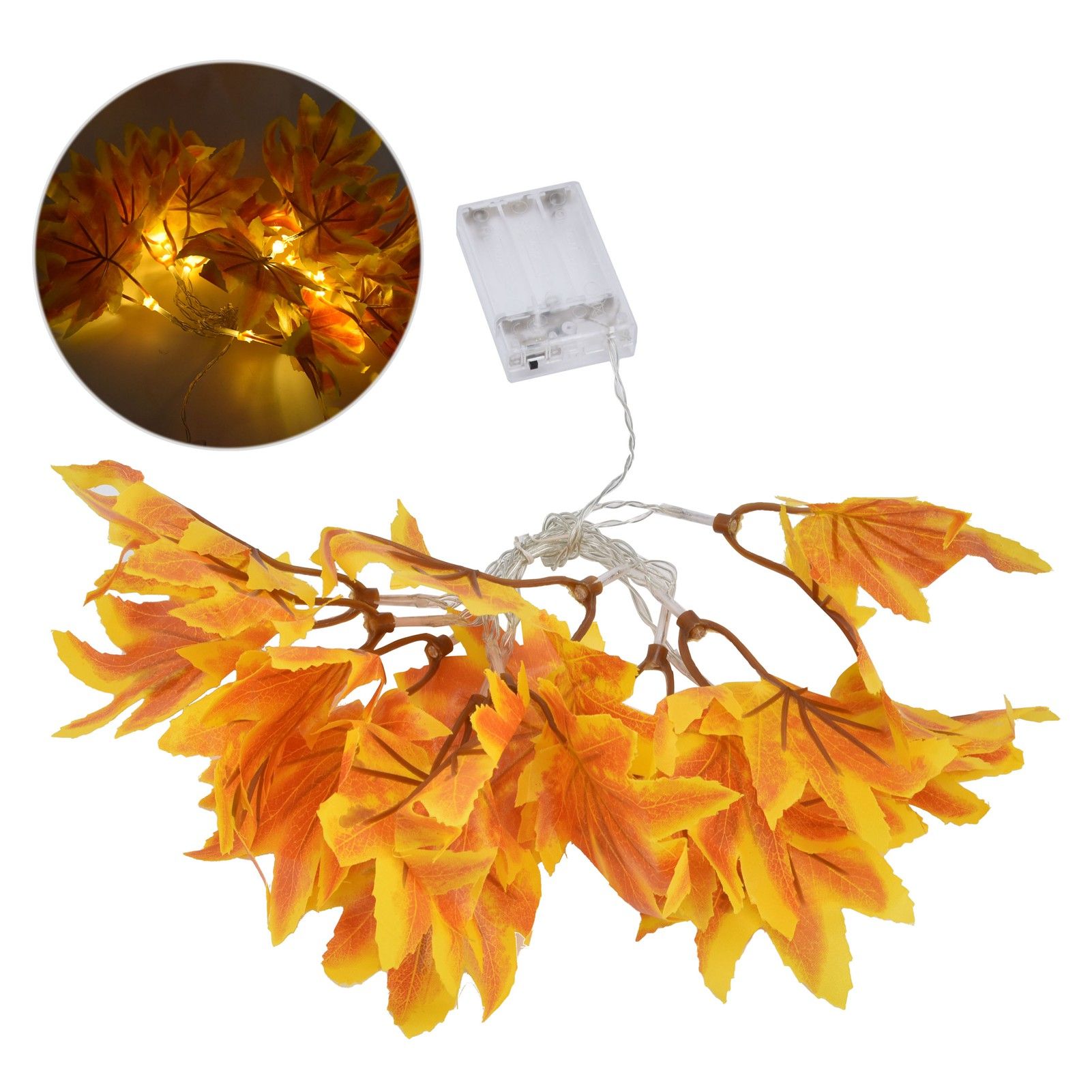 LED Yellow Leaf Light Battery Powered Durable Autumn Maple String Light for Indoor Outdoor Party - Image 1