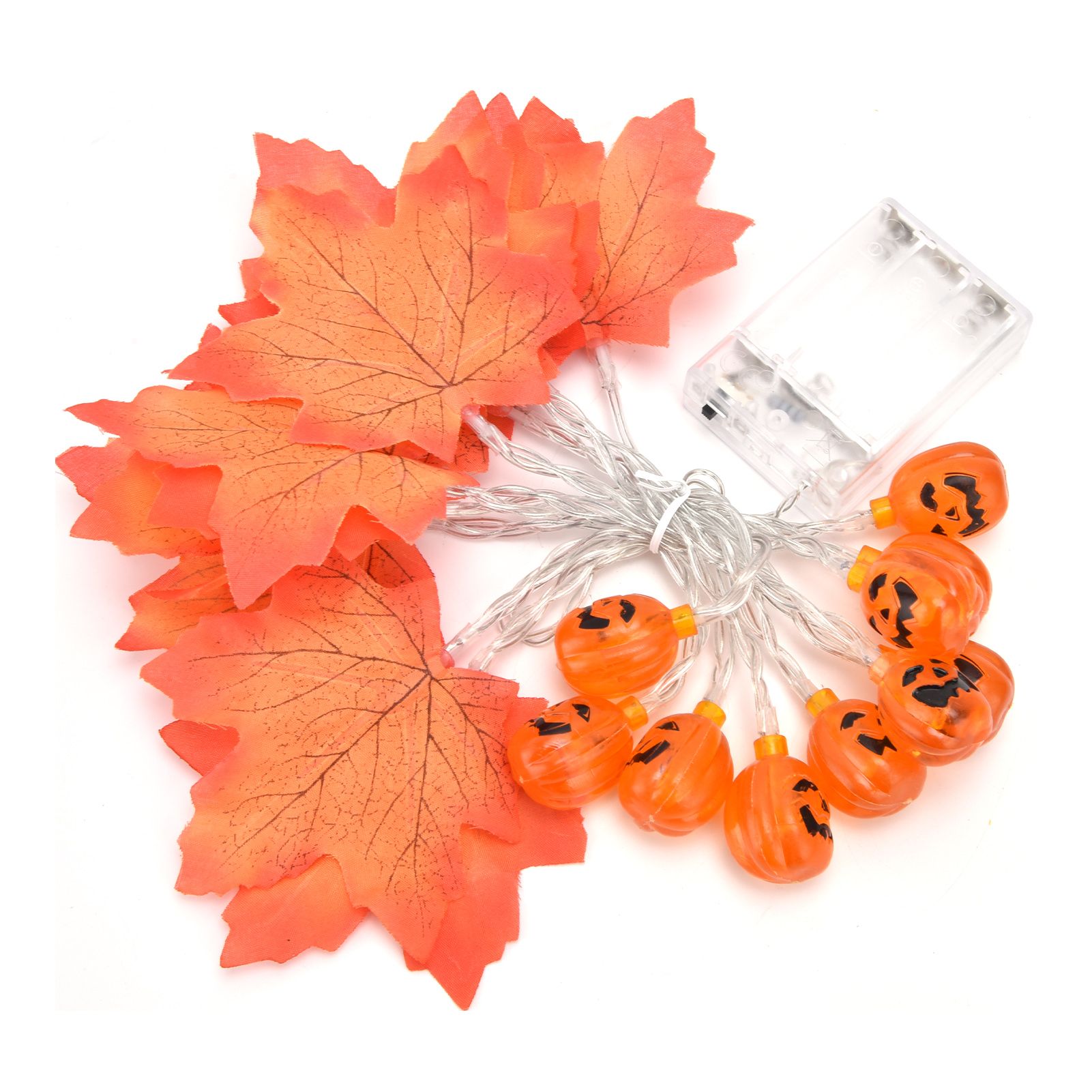 LED String Light Autumn Pumpkin Red Maple Leaves String Light with 20LEDs for Indoor Outdoor - Image 3