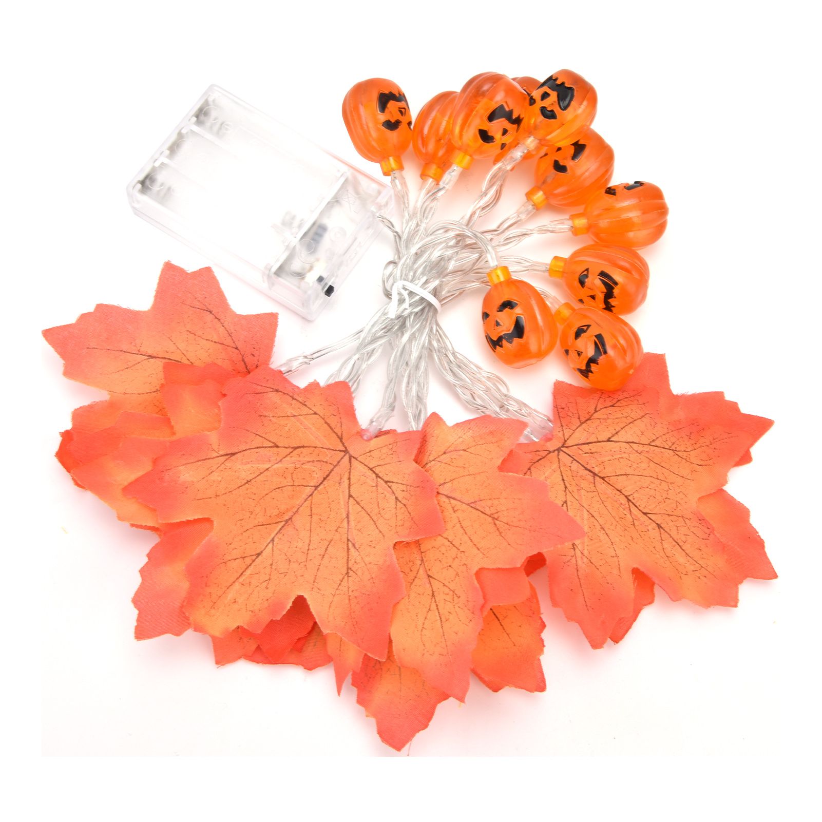 LED String Light Autumn Pumpkin Red Maple Leaves String Light with 20LEDs for Indoor Outdoor - Image 4