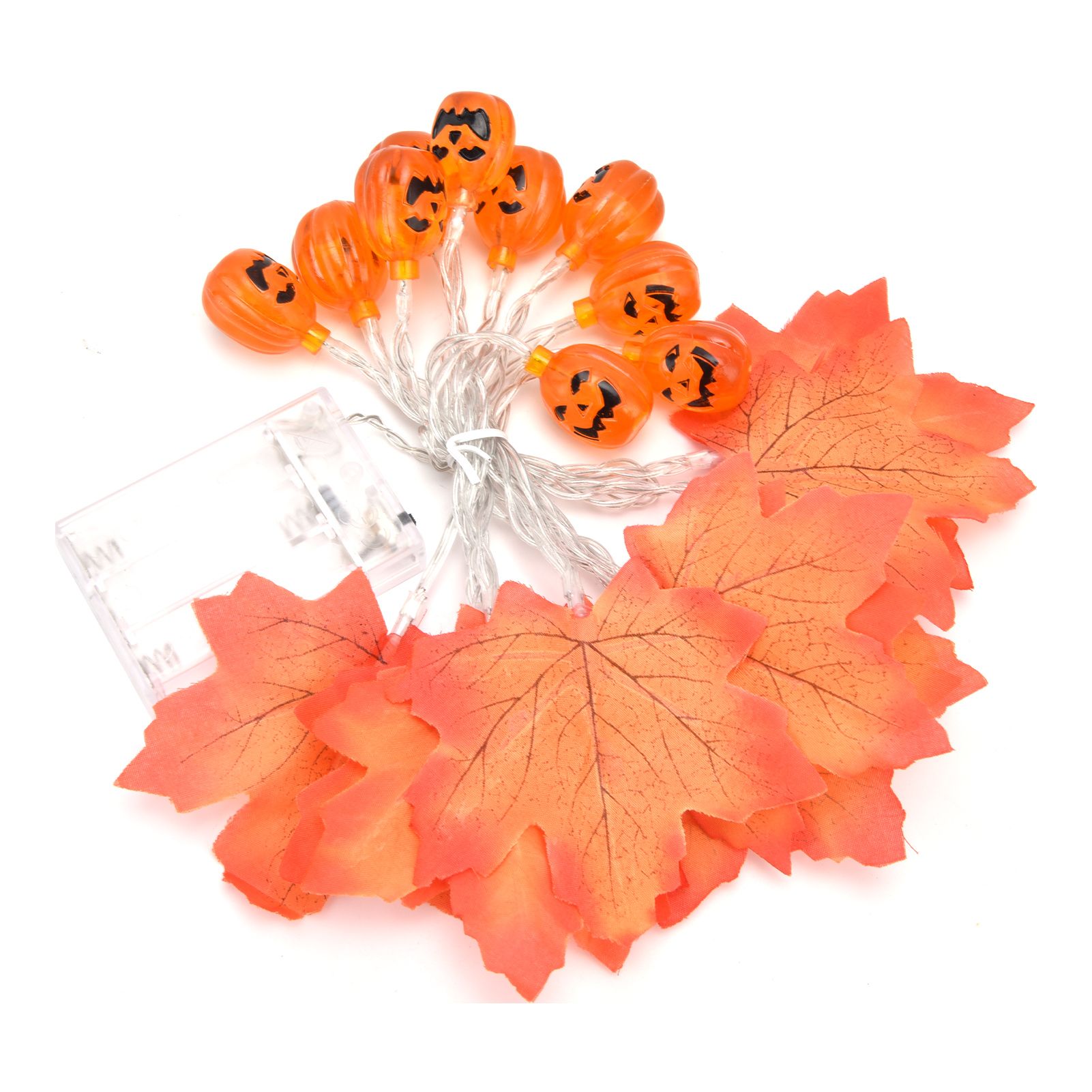 LED String Light Autumn Pumpkin Red Maple Leaves String Light with 20LEDs for Indoor Outdoor - Image 5