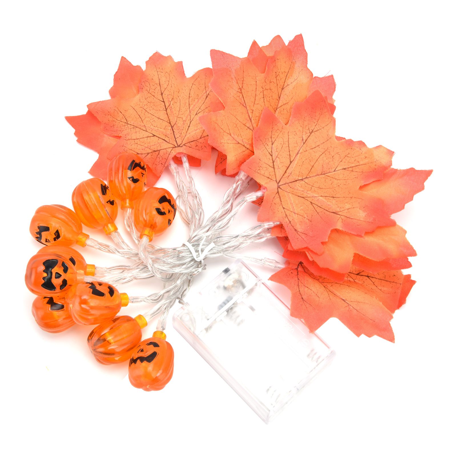 LED String Light Autumn Pumpkin Red Maple Leaves String Light with 20LEDs for Indoor Outdoor - Image 7