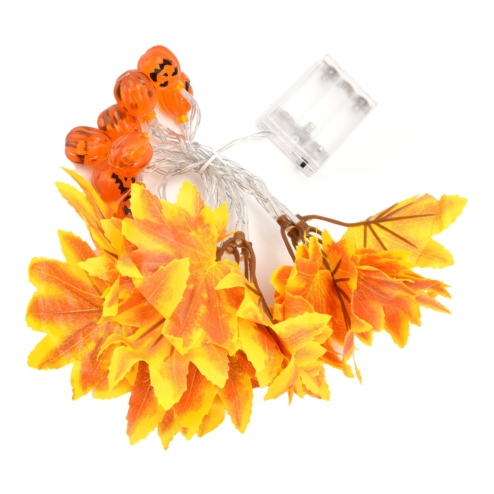 LED String Light Yellow Maple Leaves Pumpkin Grimace Design Ambient Light with 20LEDs for Halloween - Image 2