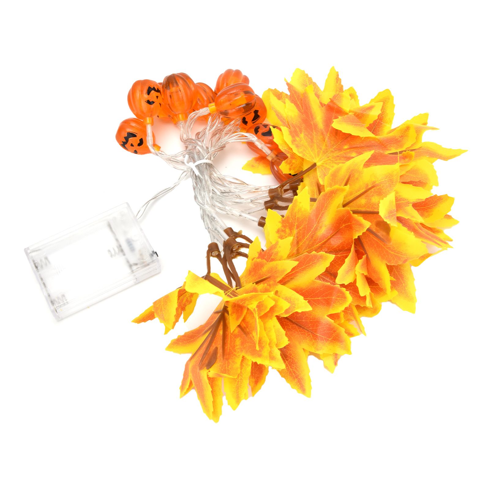 LED String Light Yellow Maple Leaves Pumpkin Grimace Design Ambient Light with 20LEDs for Halloween - Image 3