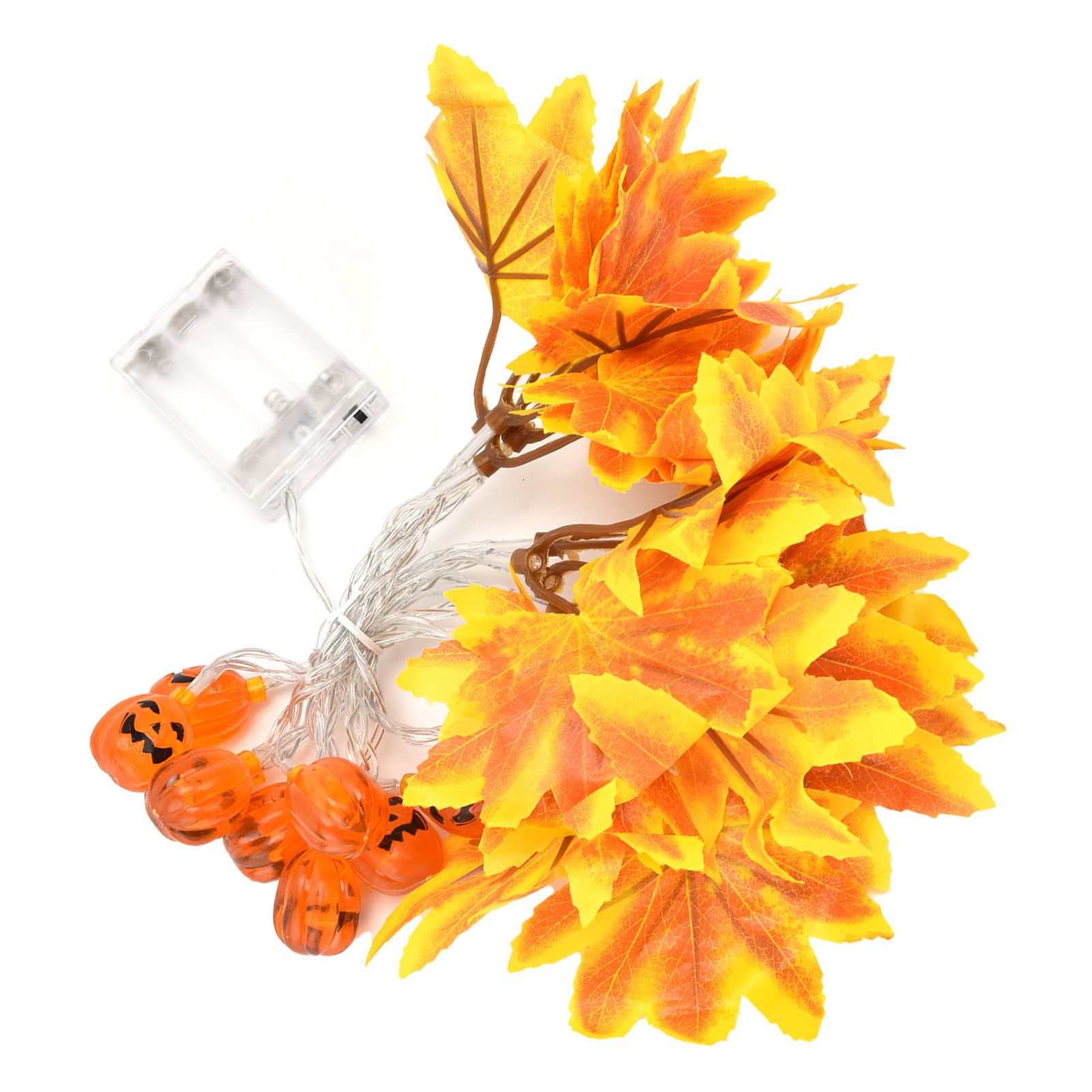 LED String Light Yellow Maple Leaves Pumpkin Grimace Design Ambient Light with 20LEDs for Halloween - Image 4