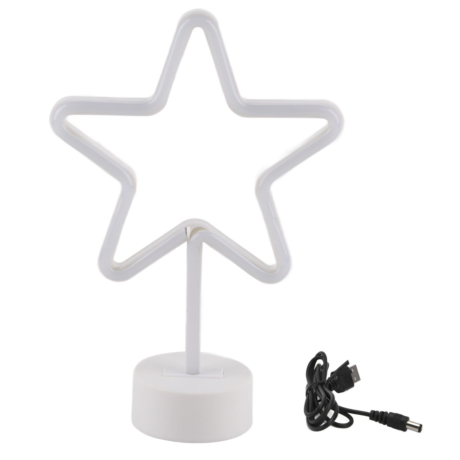 LED Desk Lamp USB Five Pointed Star Warm Light Neon Sign Bedroom Bar Holiday Decoration Light - Image 1