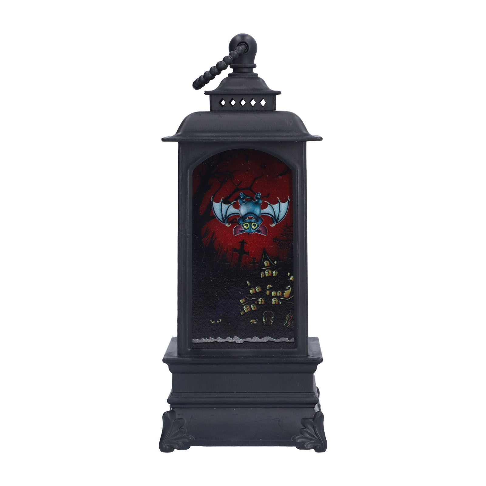 Vintage Style Halloween Lantern Handheld Simulated Candle Flicker Witch Pattern LED Lamp - Image 3