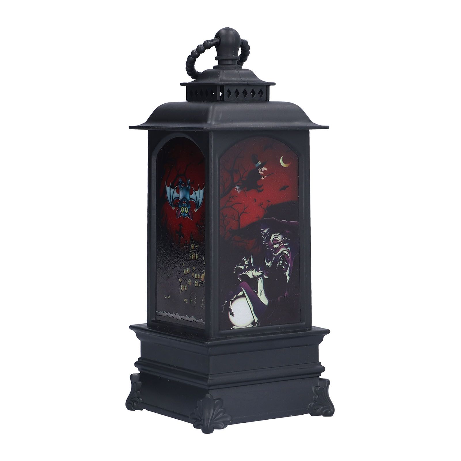 Vintage Style Halloween Lantern Handheld Simulated Candle Flicker Witch Pattern LED Lamp - Image 4