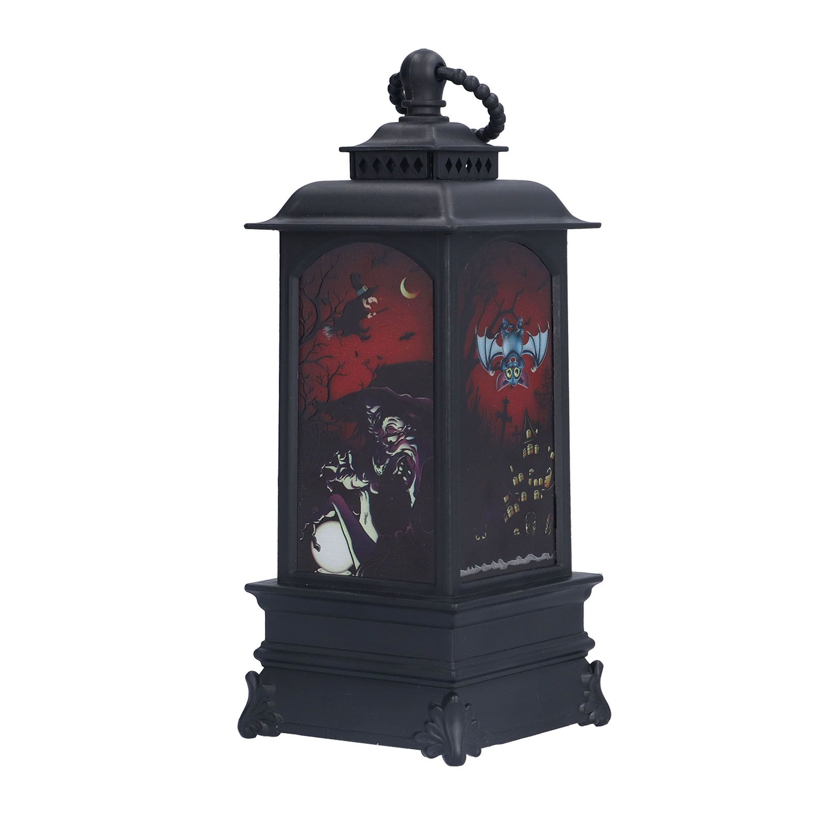 Vintage Style Halloween Lantern Handheld Simulated Candle Flicker Witch Pattern LED Lamp - Image 5