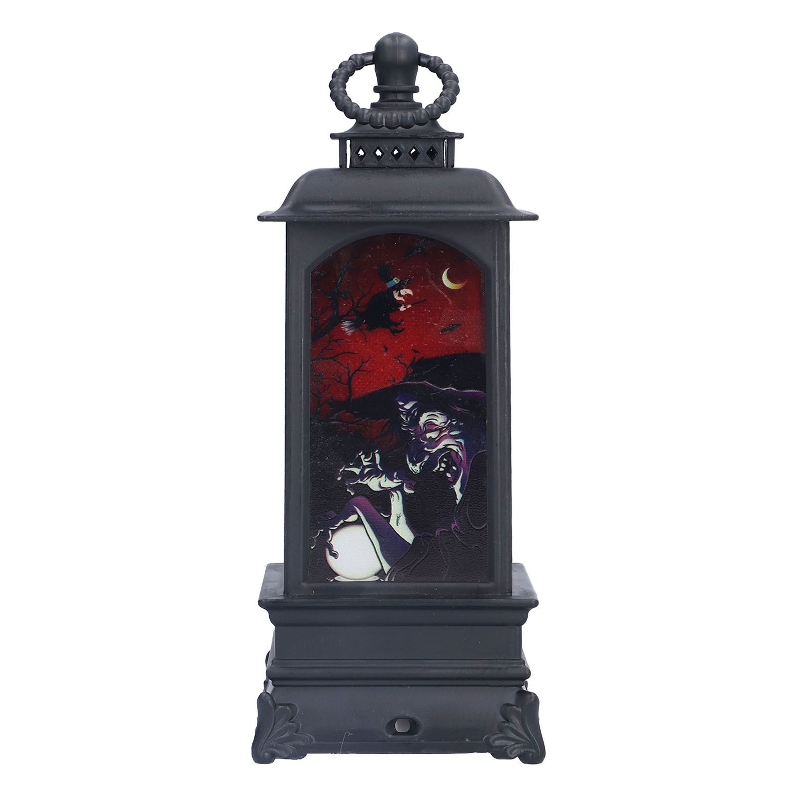 Vintage Style Halloween Lantern Handheld Simulated Candle Flicker Witch Pattern LED Lamp - Image 6