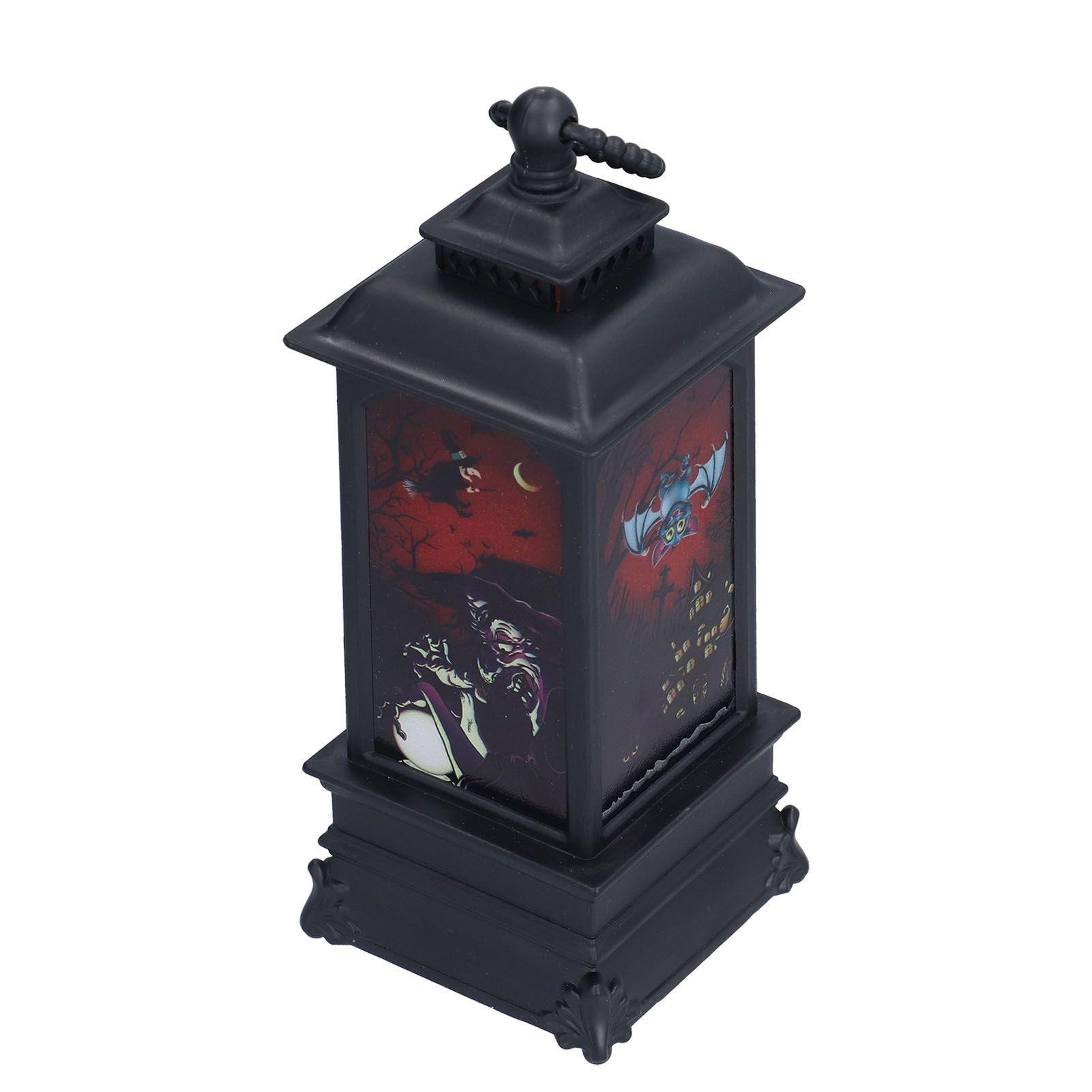 Vintage Style Halloween Lantern Handheld Simulated Candle Flicker Witch Pattern LED Lamp - Image 7
