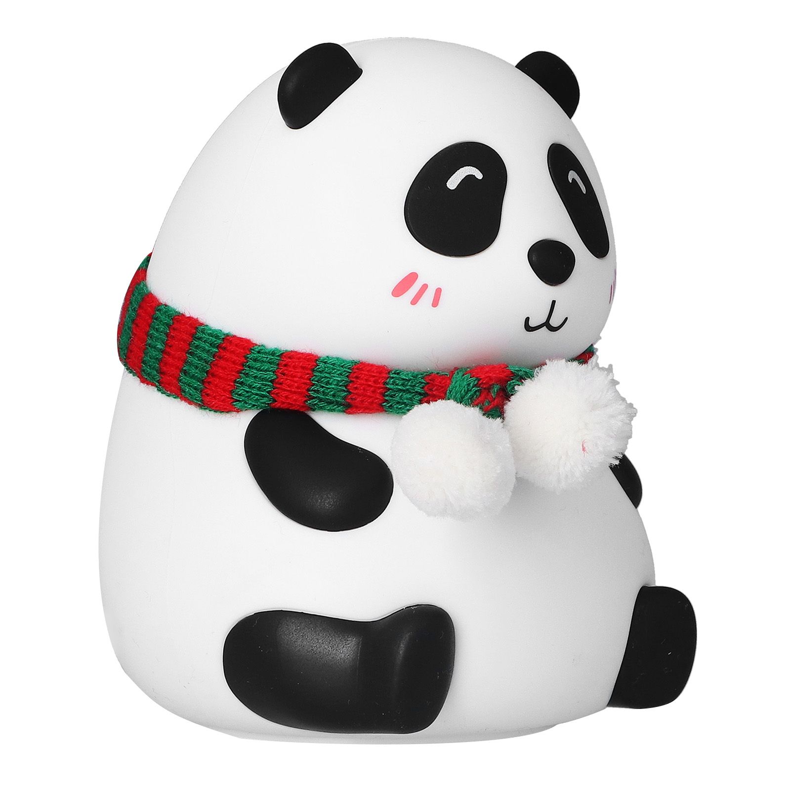 Panda Shape Tap Night Light with 7 Colors Changing USB Charging Silicone Lamp for Bedroom Children's RoomEyes Closed Pattern - Image 2