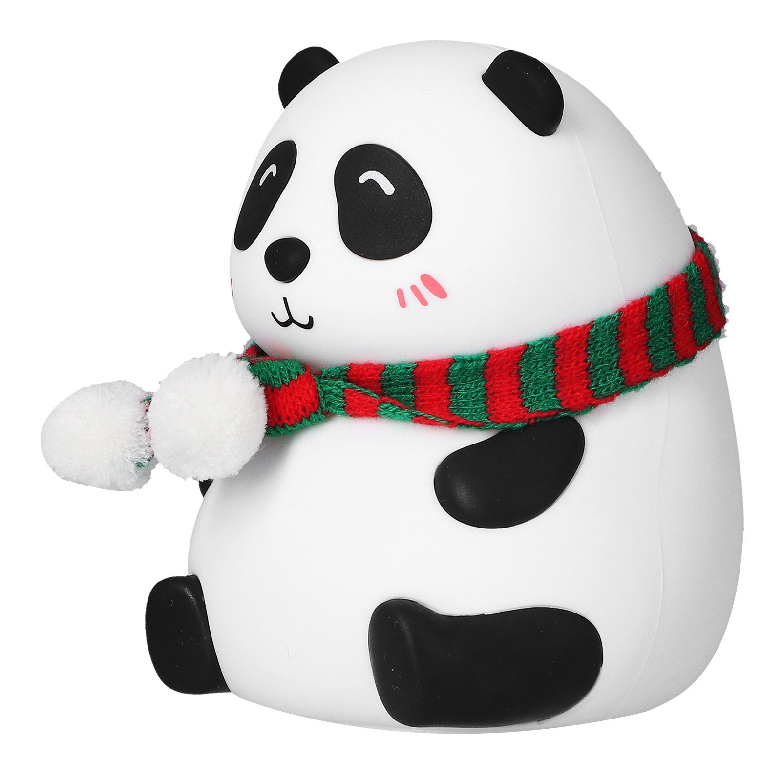 Panda Shape Tap Night Light with 7 Colors Changing USB Charging Silicone Lamp for Bedroom Children's RoomEyes Closed Pattern - Image 3