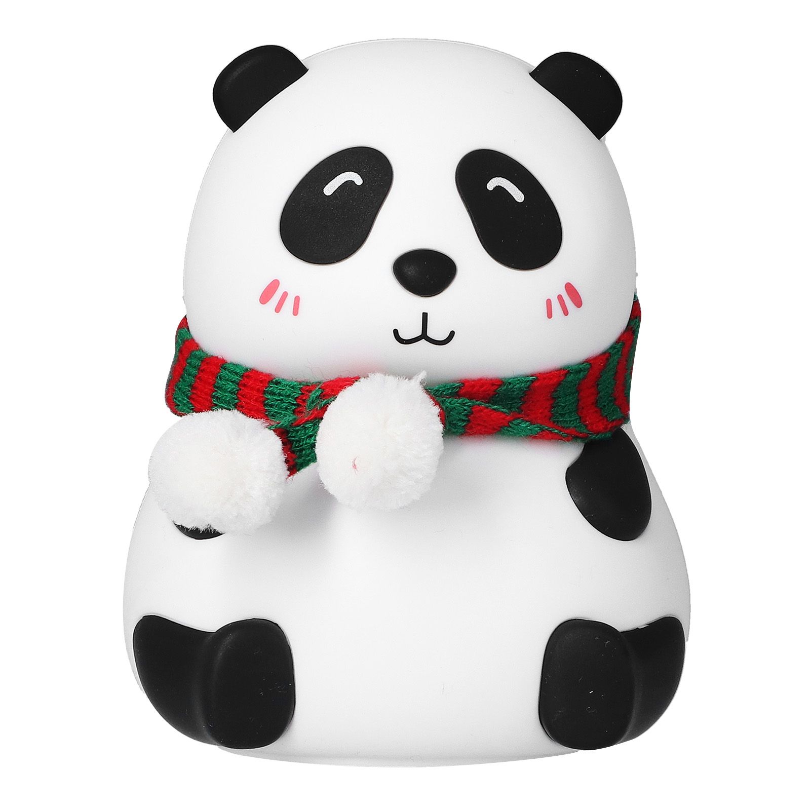 Panda Shape Tap Night Light with 7 Colors Changing USB Charging Silicone Lamp for Bedroom Children's RoomEyes Closed Pattern - Image 4
