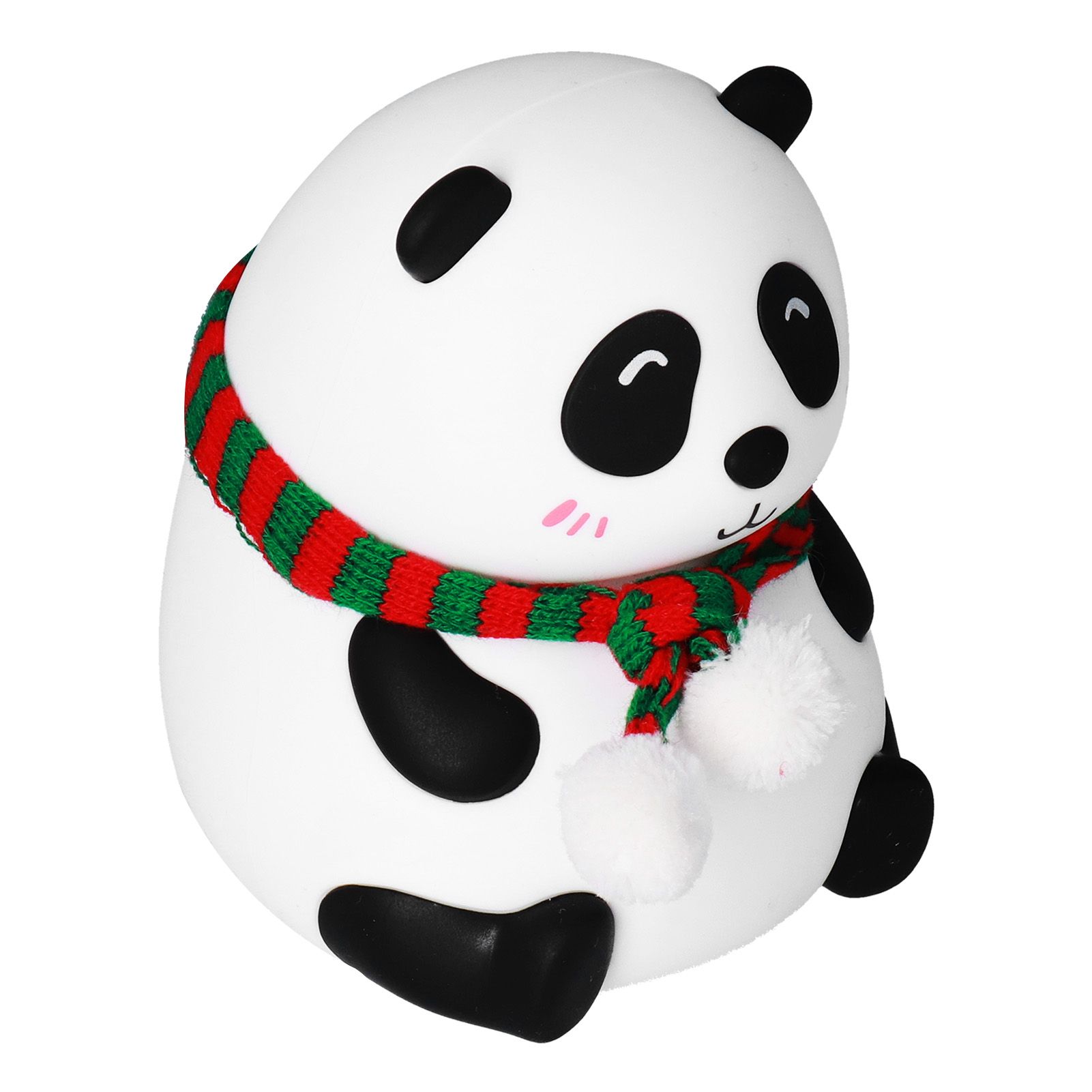 Panda Shape Tap Night Light with 7 Colors Changing USB Charging Silicone Lamp for Bedroom Children's RoomEyes Closed Pattern - Image 6