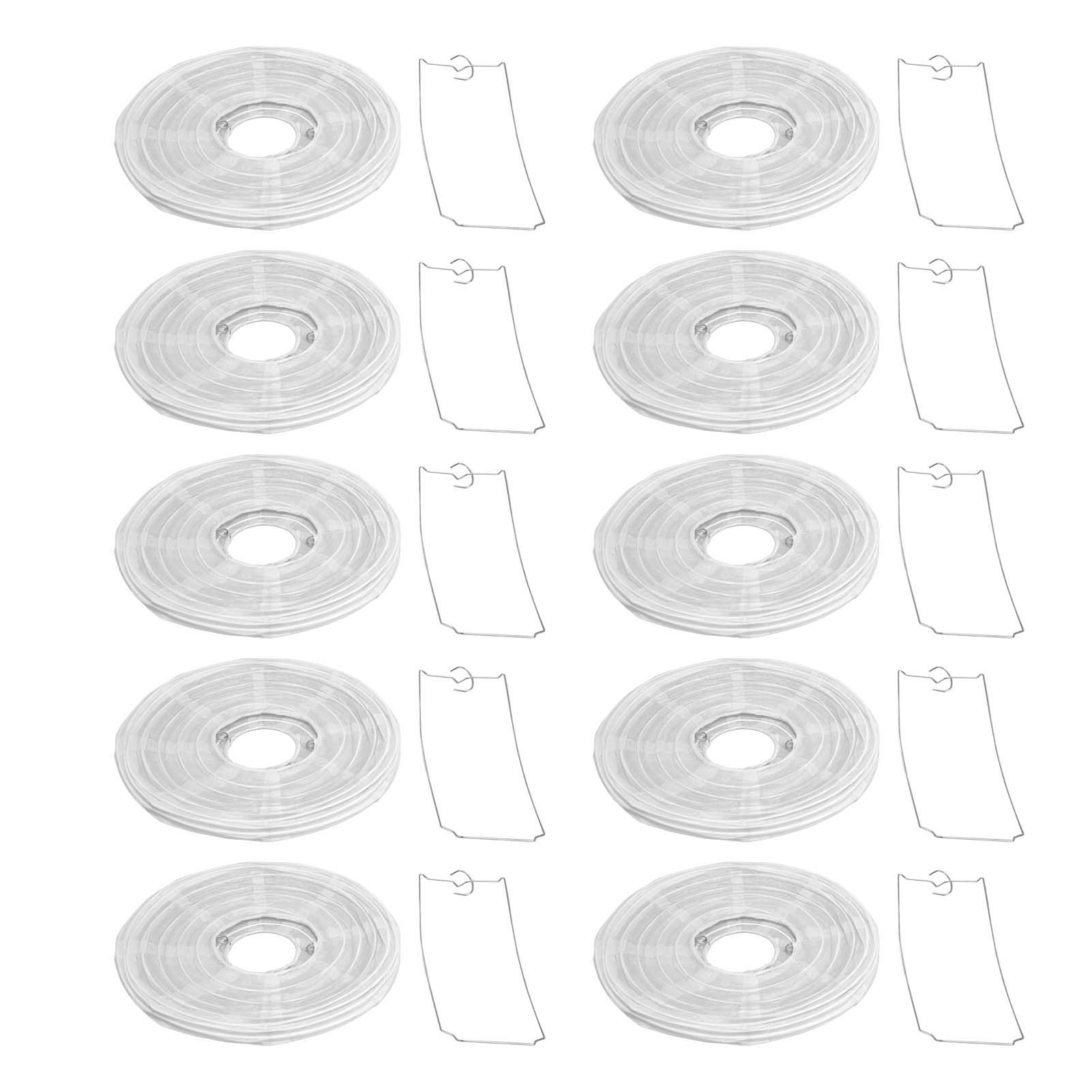 10 Pcs Paper Lanterns 8 Inch Pure White Hand Painted Round Paper Lanterns Birthday Halloween Family Party Decoration - Image 2