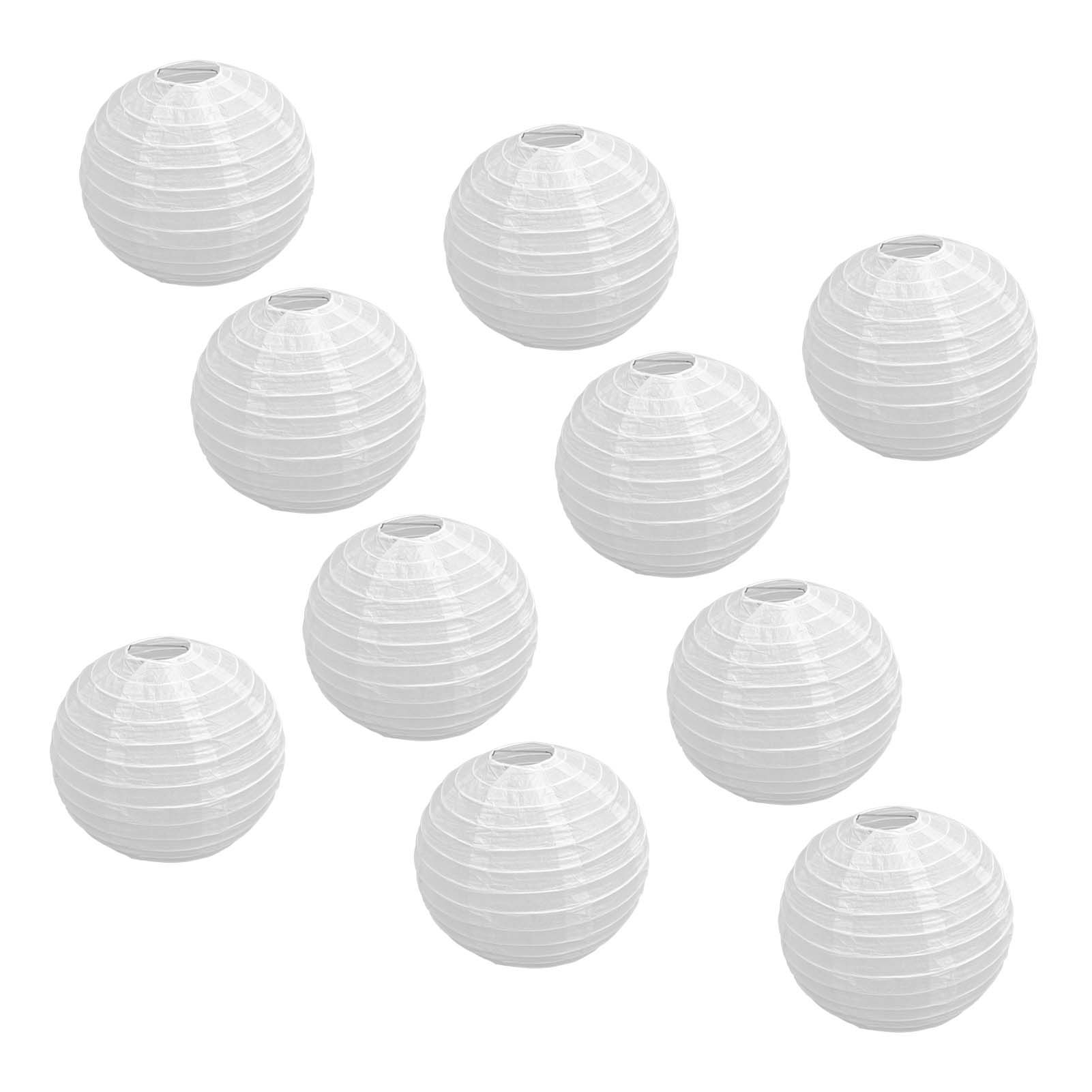 10 Pcs Paper Lanterns 8 Inch Pure White Hand Painted Round Paper Lanterns Birthday Halloween Family Party Decoration - Image 3
