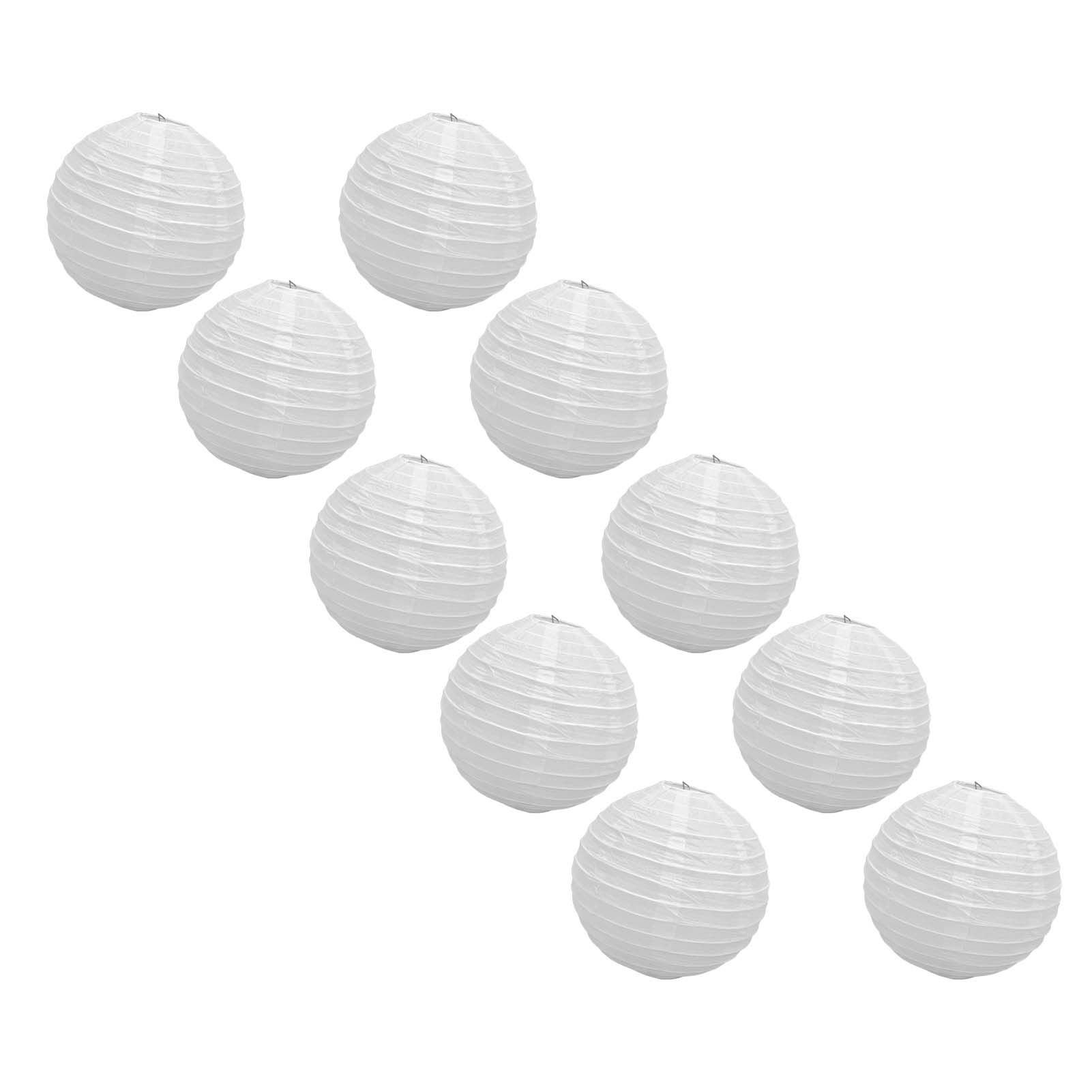 10 Pcs Paper Lanterns 8 Inch Pure White Hand Painted Round Paper Lanterns Birthday Halloween Family Party Decoration - Image 4