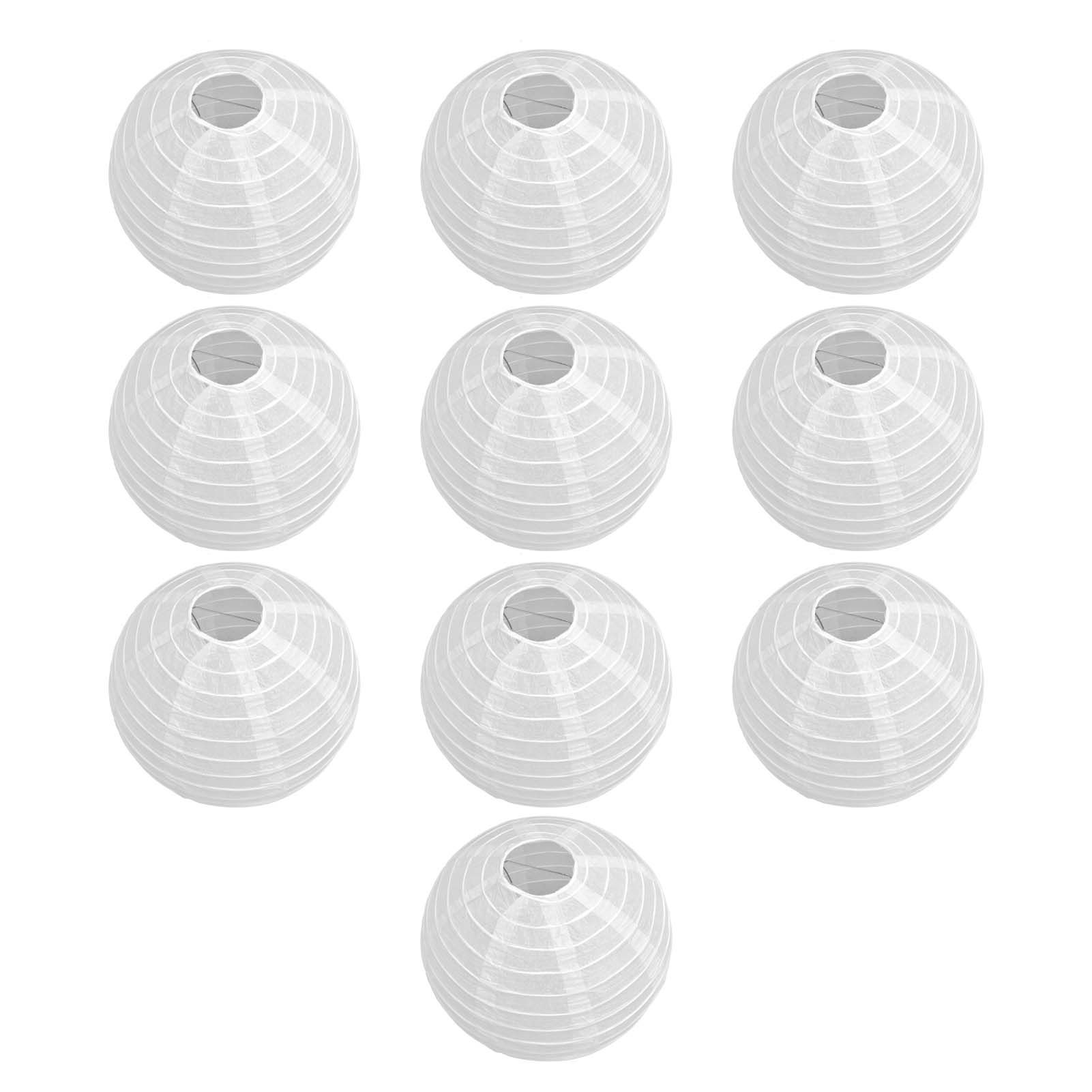 10 Pcs Paper Lanterns 8 Inch Pure White Hand Painted Round Paper Lanterns Birthday Halloween Family Party Decoration - Image 5
