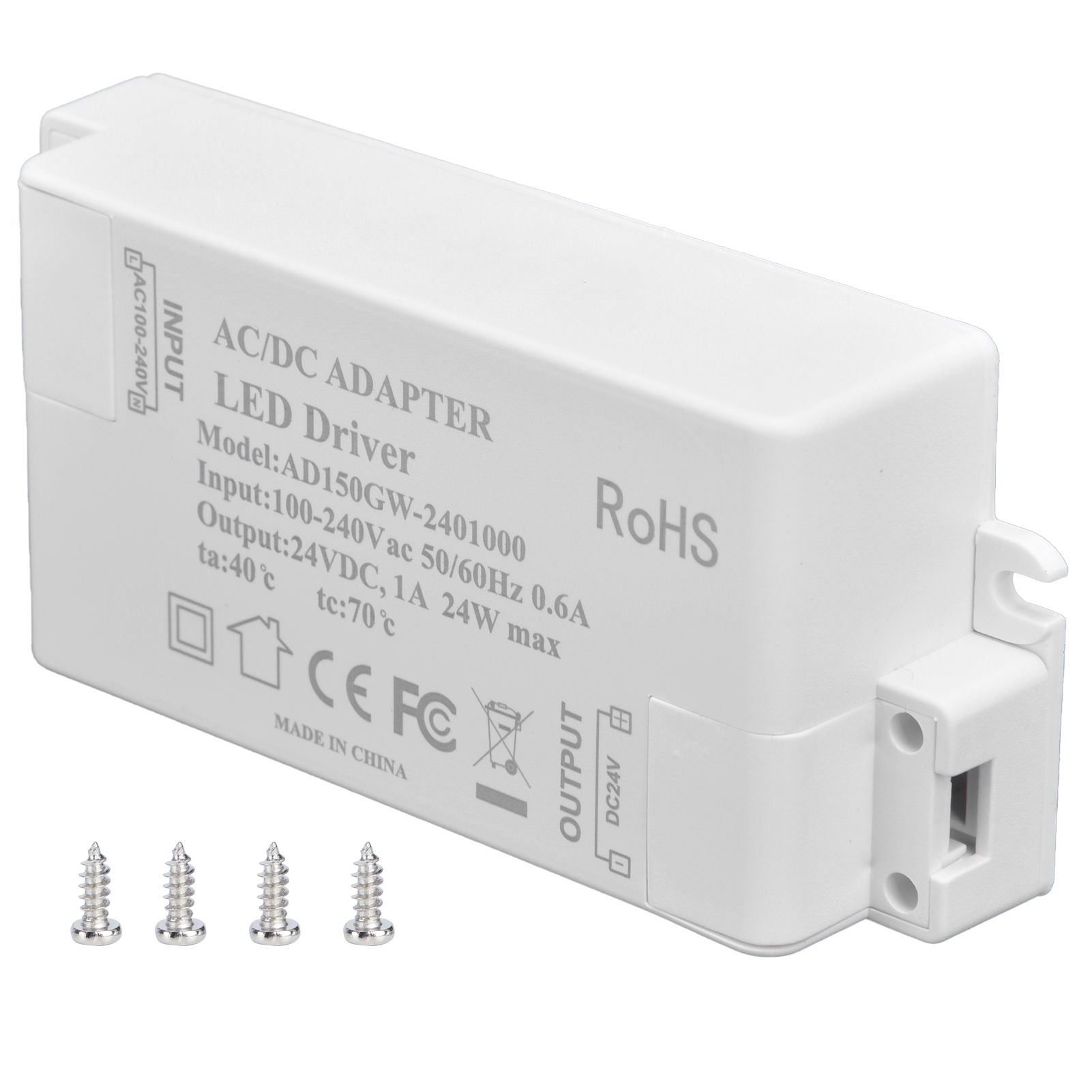 DC 24V 24W 1A LED Driver Constant Voltage Flame Retardant Efficient DIY LED Power Supply AC 100‑240V - Image 1