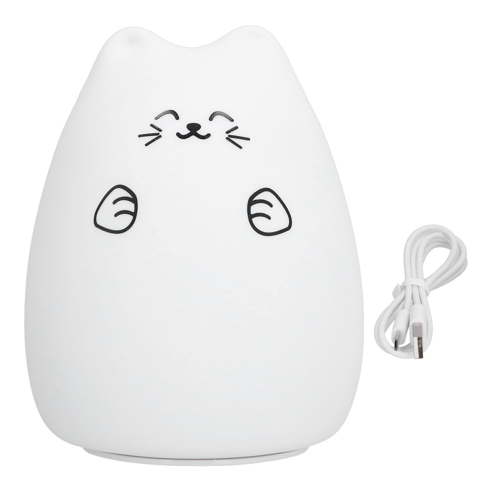 LED Cat Shape Lamp Colorful Silicone Tap Night Light USB Charging Ambient Lighting for Home Bedroom Use - Image 1